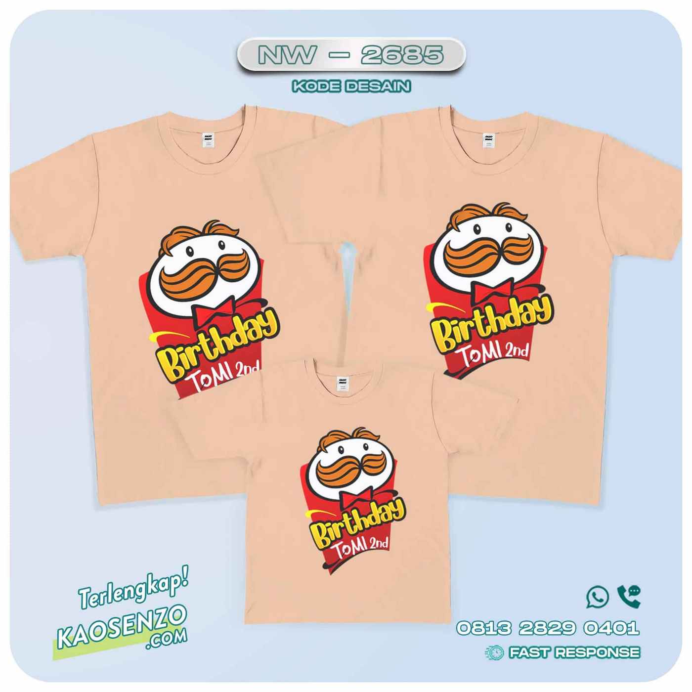 Kaos Couple Keluarga Kartun Animasi | Kaos Ulang Tahun Anak | Kaos Kartun Pringles - NW 2685