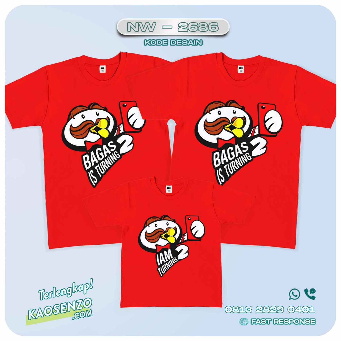 Kaos Couple Keluarga Kartun Animasi | Kaos Ulang Tahun Anak | Kaos Kartun Pringles - NW 2686