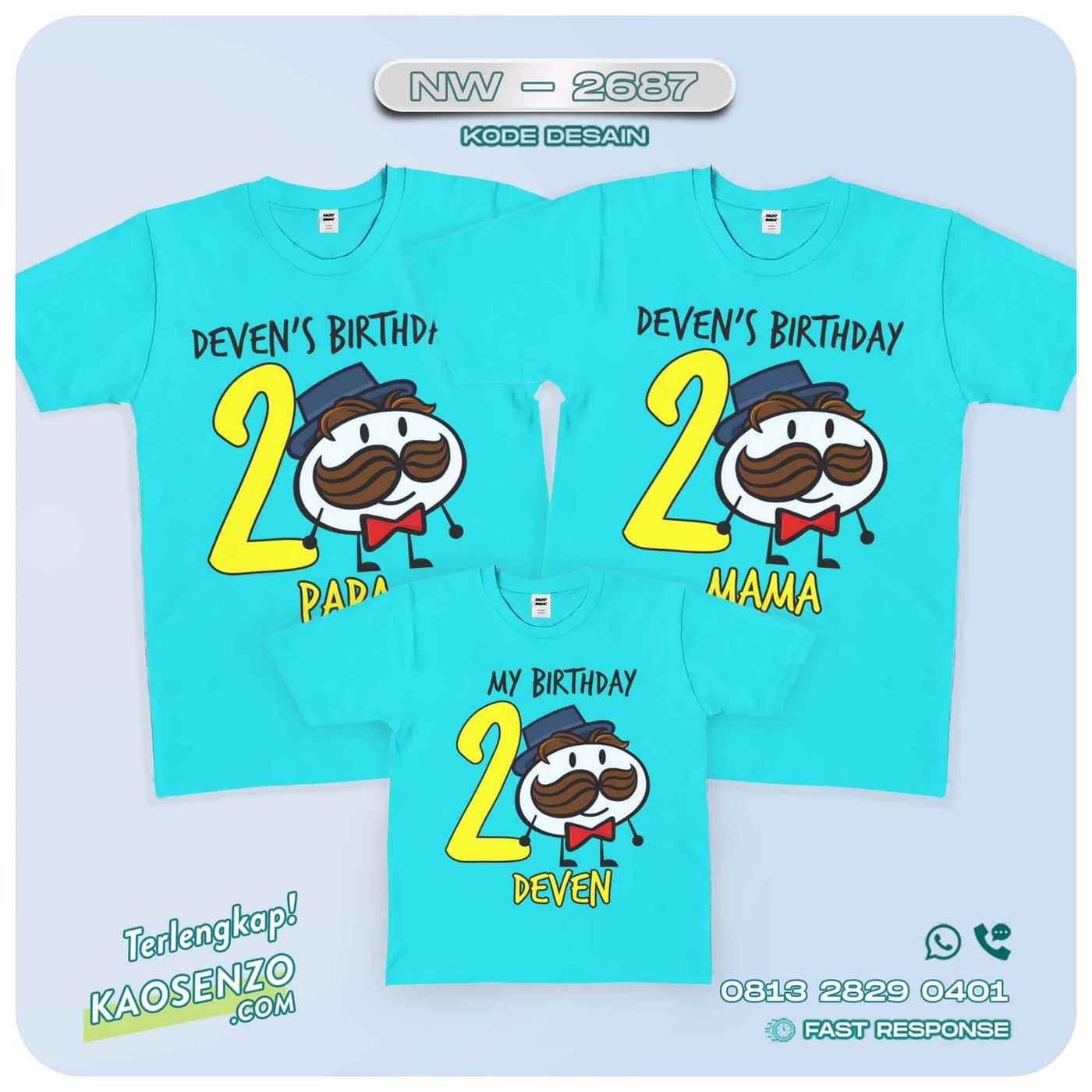 Kaos Couple Keluarga Kartun Animasi | Kaos Ulang Tahun Anak | Kaos Kartun Pringles - NW 2687