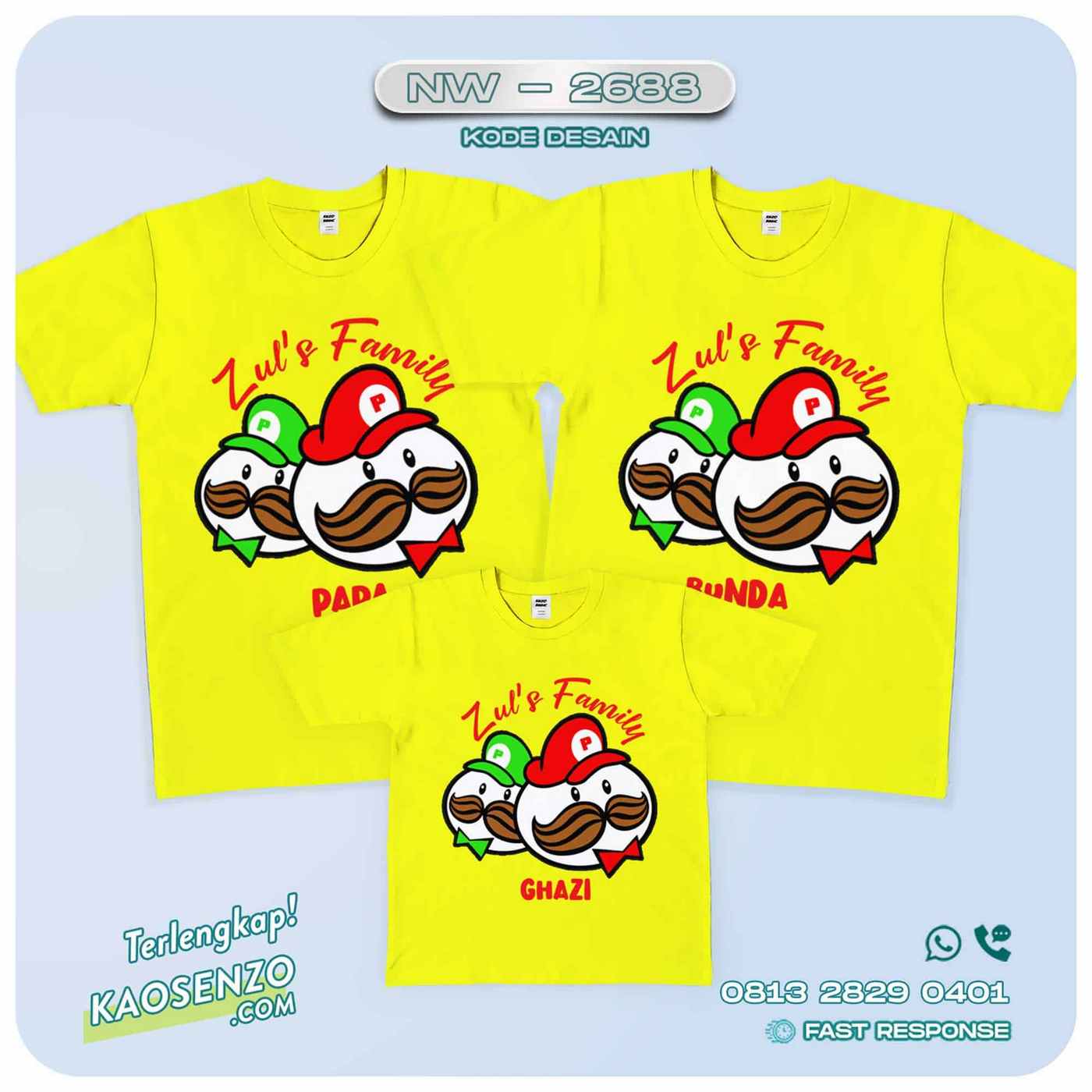 Kaos Couple Keluarga Kartun Animasi | Kaos Ulang Tahun Anak | Kaos Kartun Pringles - NW 2688