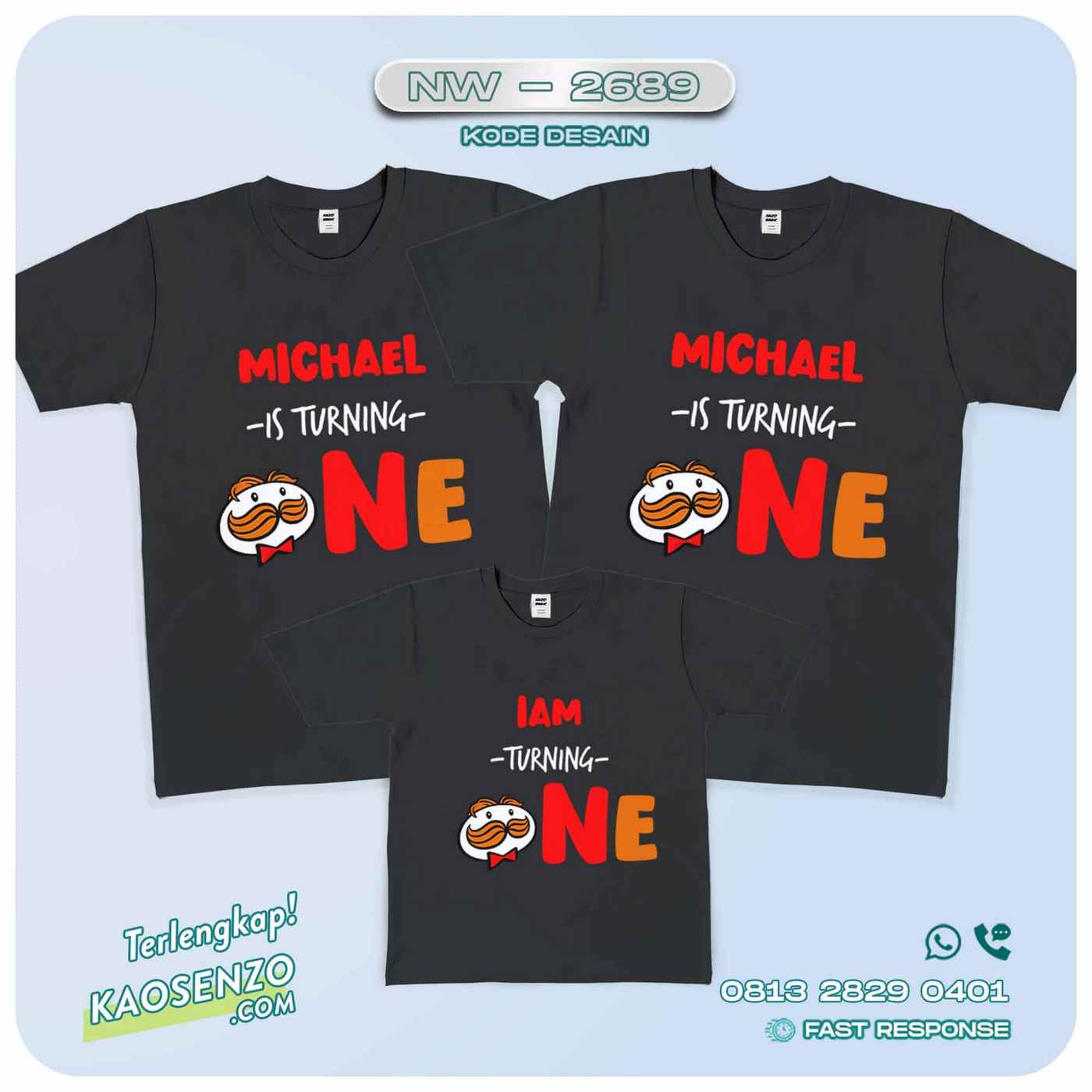 Kaos Couple Keluarga Kartun Animasi | Kaos Ulang Tahun Anak | Kaos Kartun Pringles - NW 2689