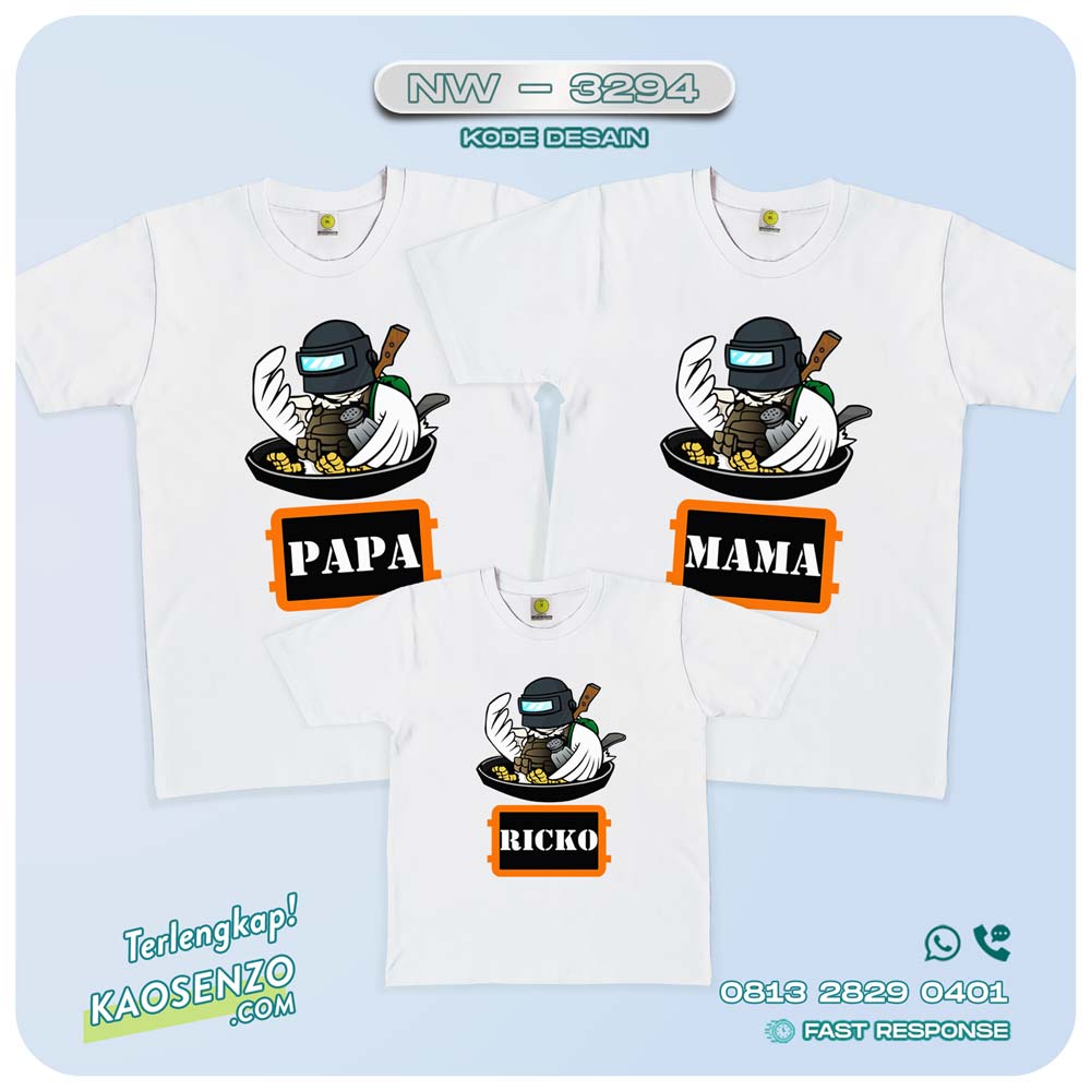 Baju Kaos Couple Keluarga PUBG | Kaos Ultah Anak | Kaos PUBG - NW 3294