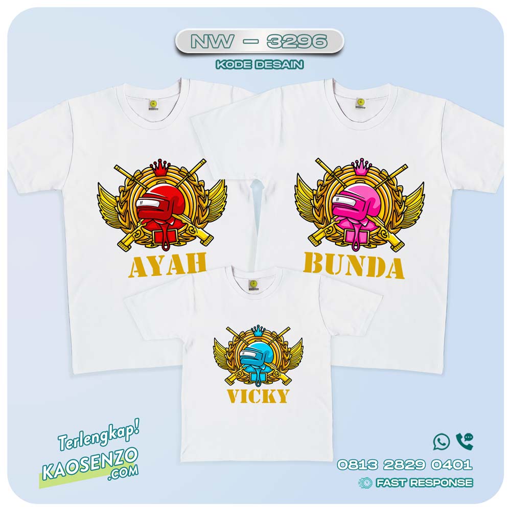 Baju Kaos Couple Keluarga PUBG | Kaos Ultah Anak | Kaos PUBG - NW 3296