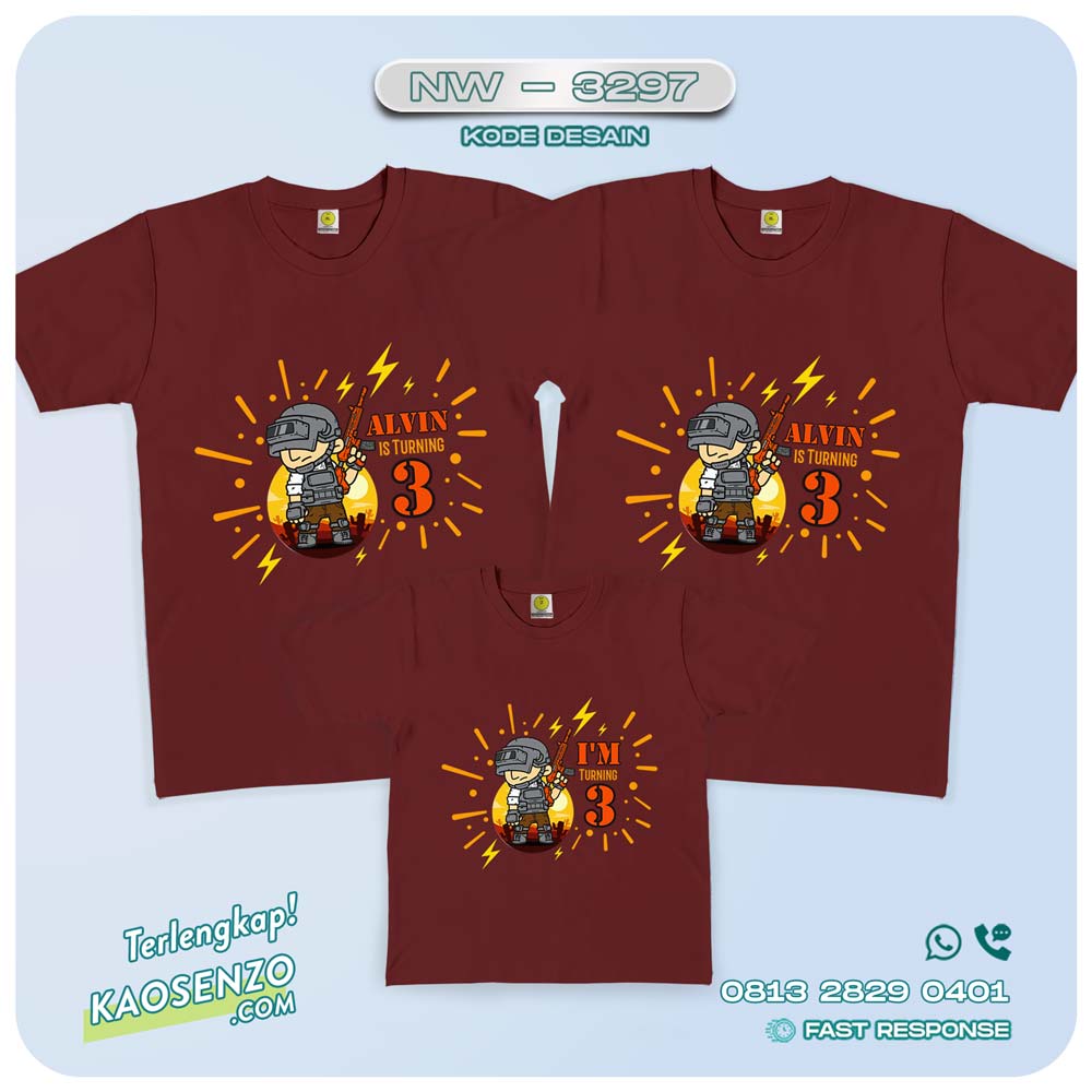 Kaos Couple Keluarga PUBG | Kaos Ulang Tahun Anak | Kaos PUBG - NW 3297