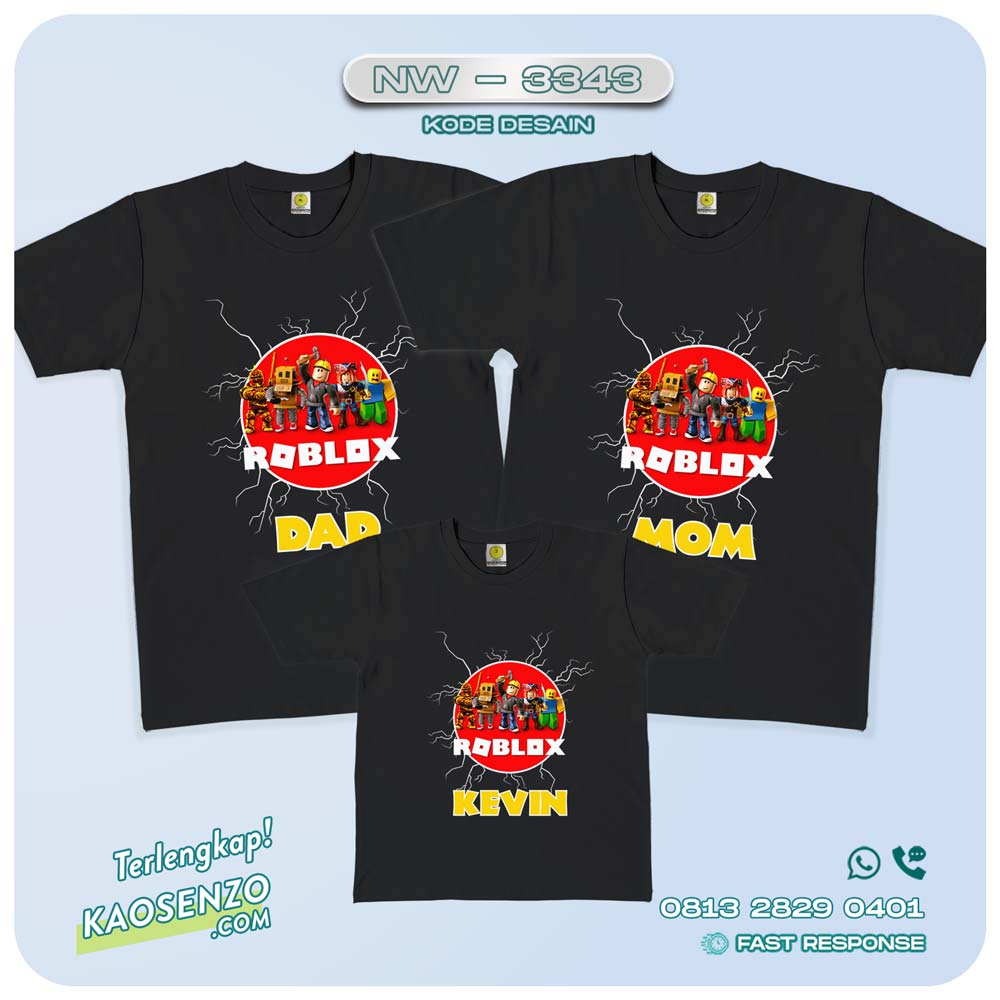 Baju Kaos Couple Keluarga Roblox | Kaos Family Custom | Kaos Roblox - NW 3343