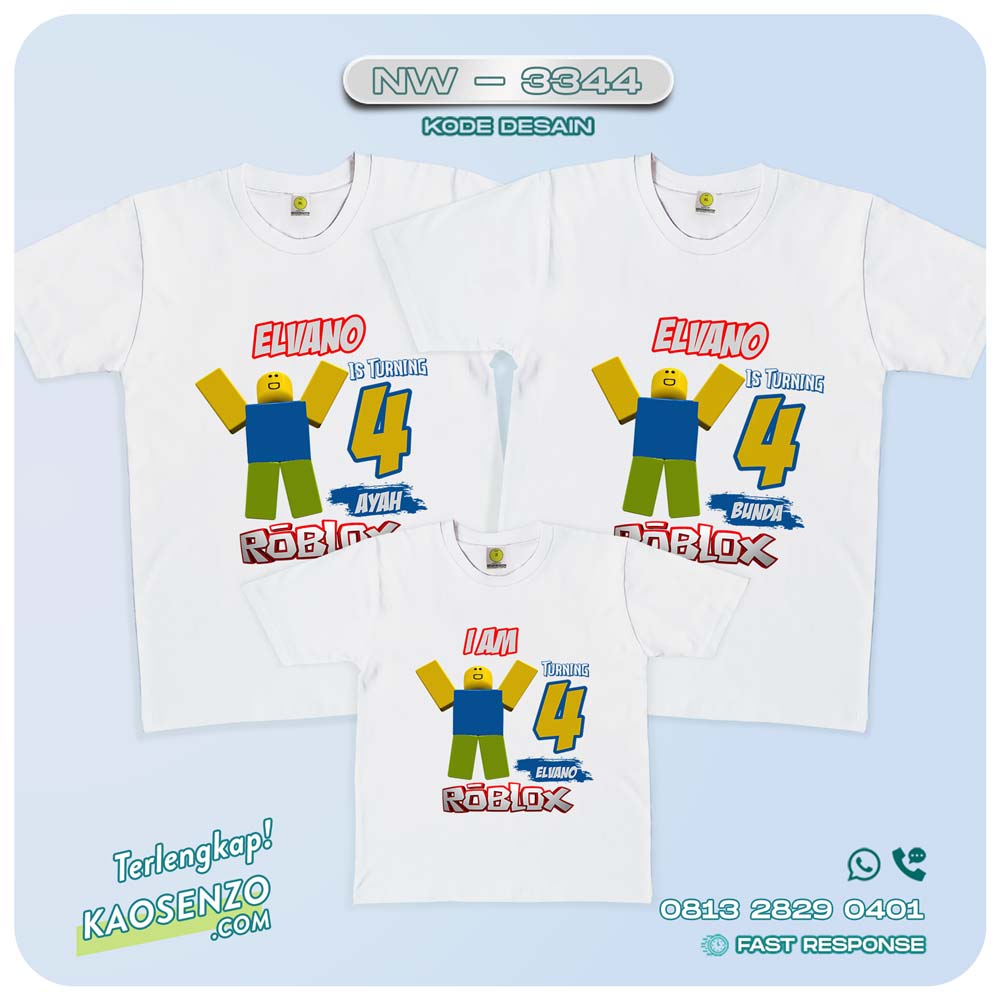 Baju Kaos Couple Keluarga Roblox | Kaos Ultah Anak | Kaos Roblox - NW 3344