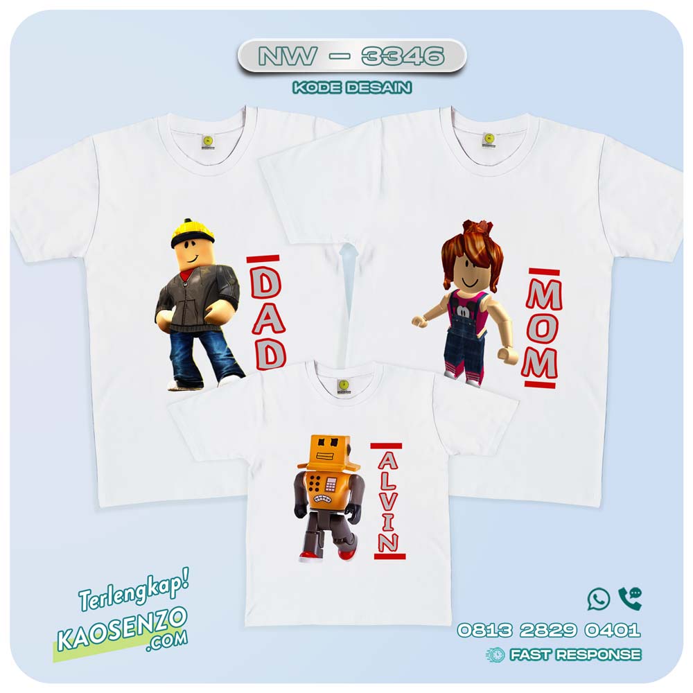 Baju Kaos Couple Keluarga Roblox | Kaos Ultah Anak | Kaos Roblox - NW 3346