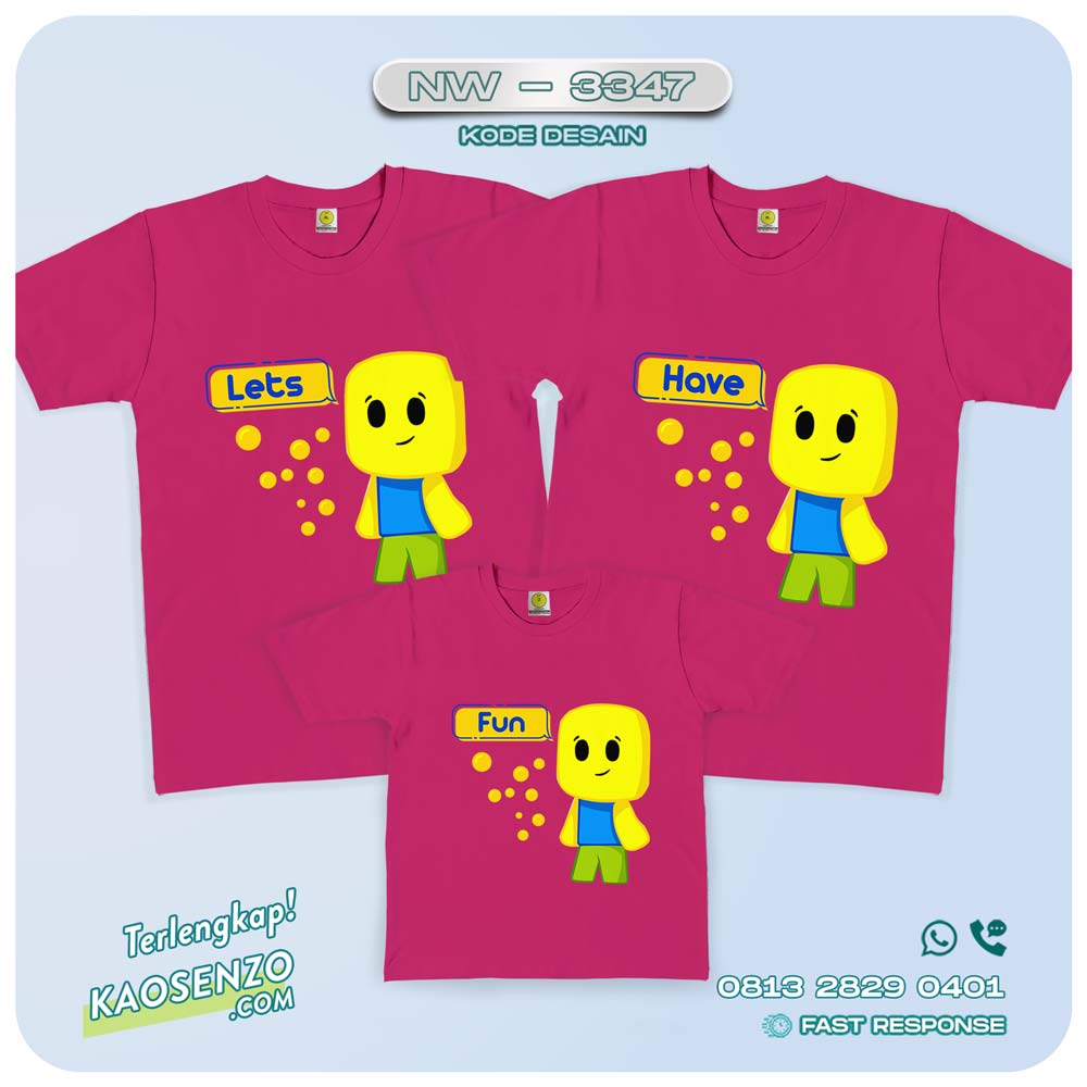 Baju Kaos Couple Keluarga Roblox | Kaos Family Custom | Kaos Roblox - NW 3347