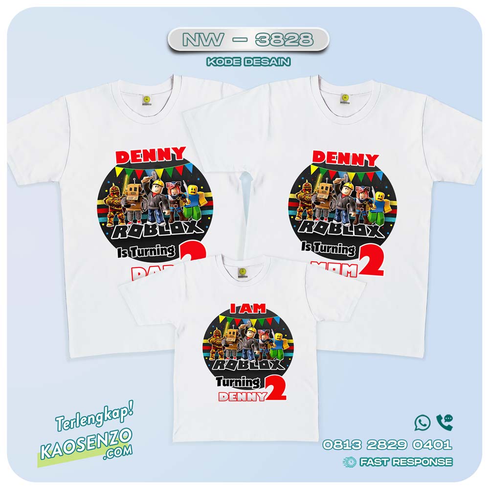 Baju Kaos Couple Keluarga Roblox | Kaos Ultah Anak | Kaos Roblox - NW 3828