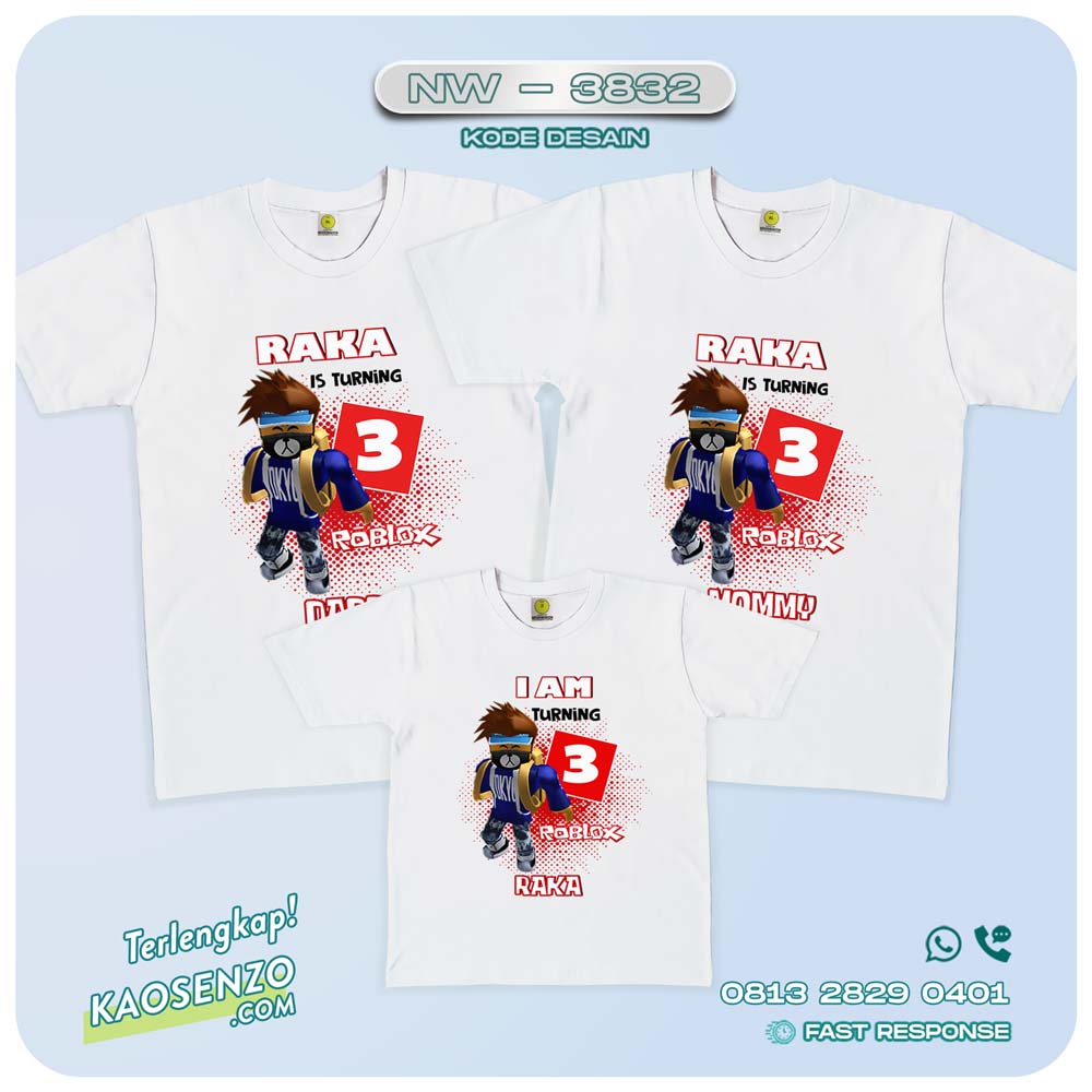 Baju Kaos Couple Keluarga Roblox | Kaos Ultah Anak | Kaos Roblox - NW 3832