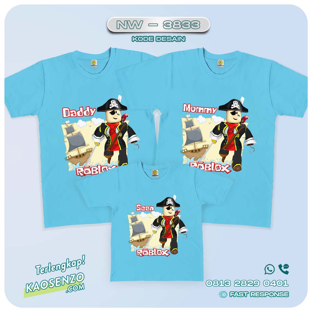 Baju Kaos Couple Keluarga Roblox | Kaos Family Custom | Kaos Roblox - NW 3833