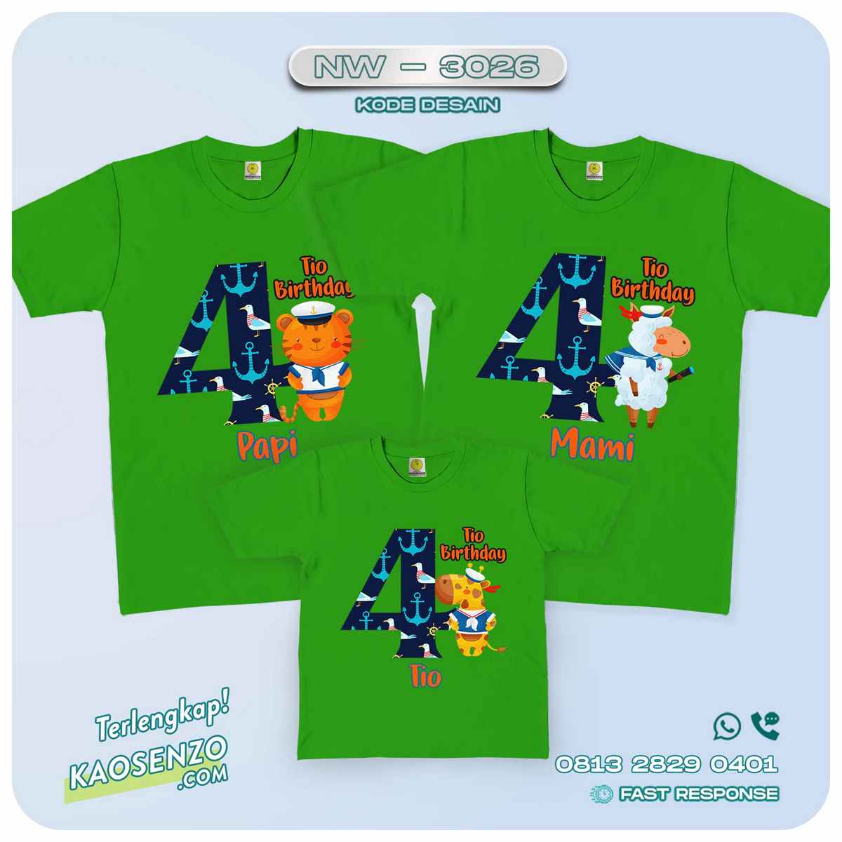 Baju Kaos Couple Keluarga Sailor | Kaos Family Custom | Kaos Sailor - NW 3026