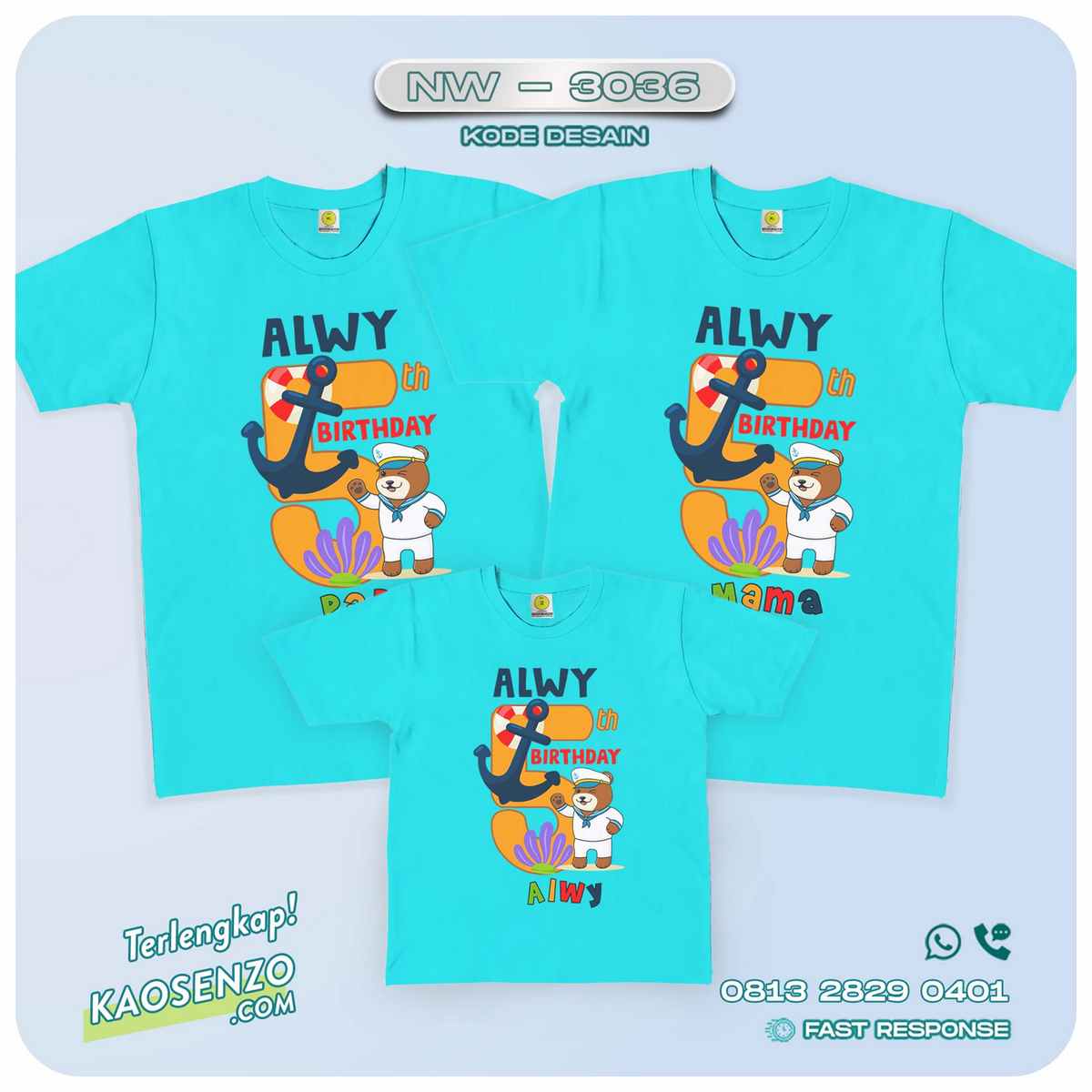 Baju Kaos Couple Keluarga Sailor | Kaos Family Custom | Kaos Sailor - NW 3036