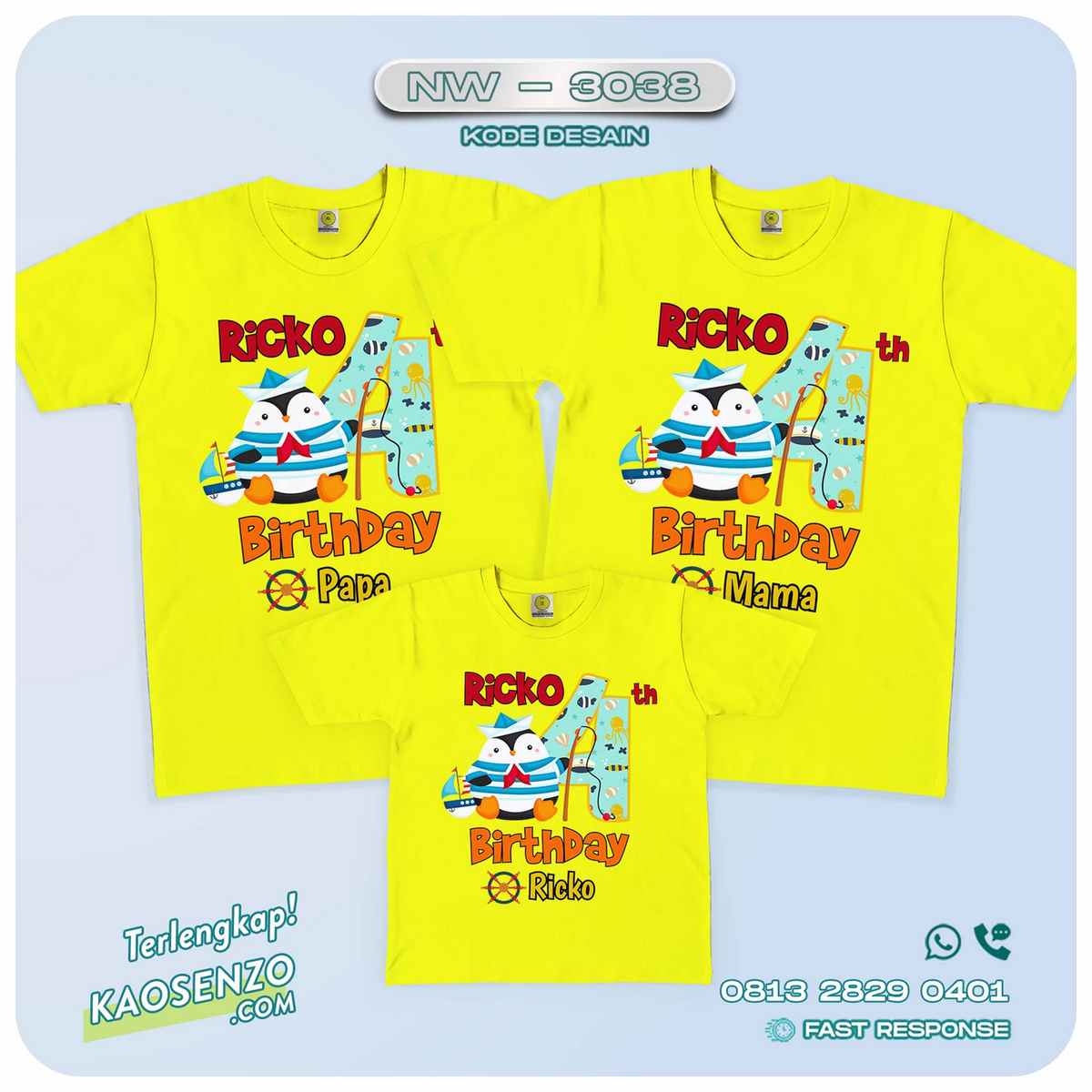 Baju Kaos Couple Keluarga Sailor | Kaos Family Custom | Kaos Sailor - NW 3038