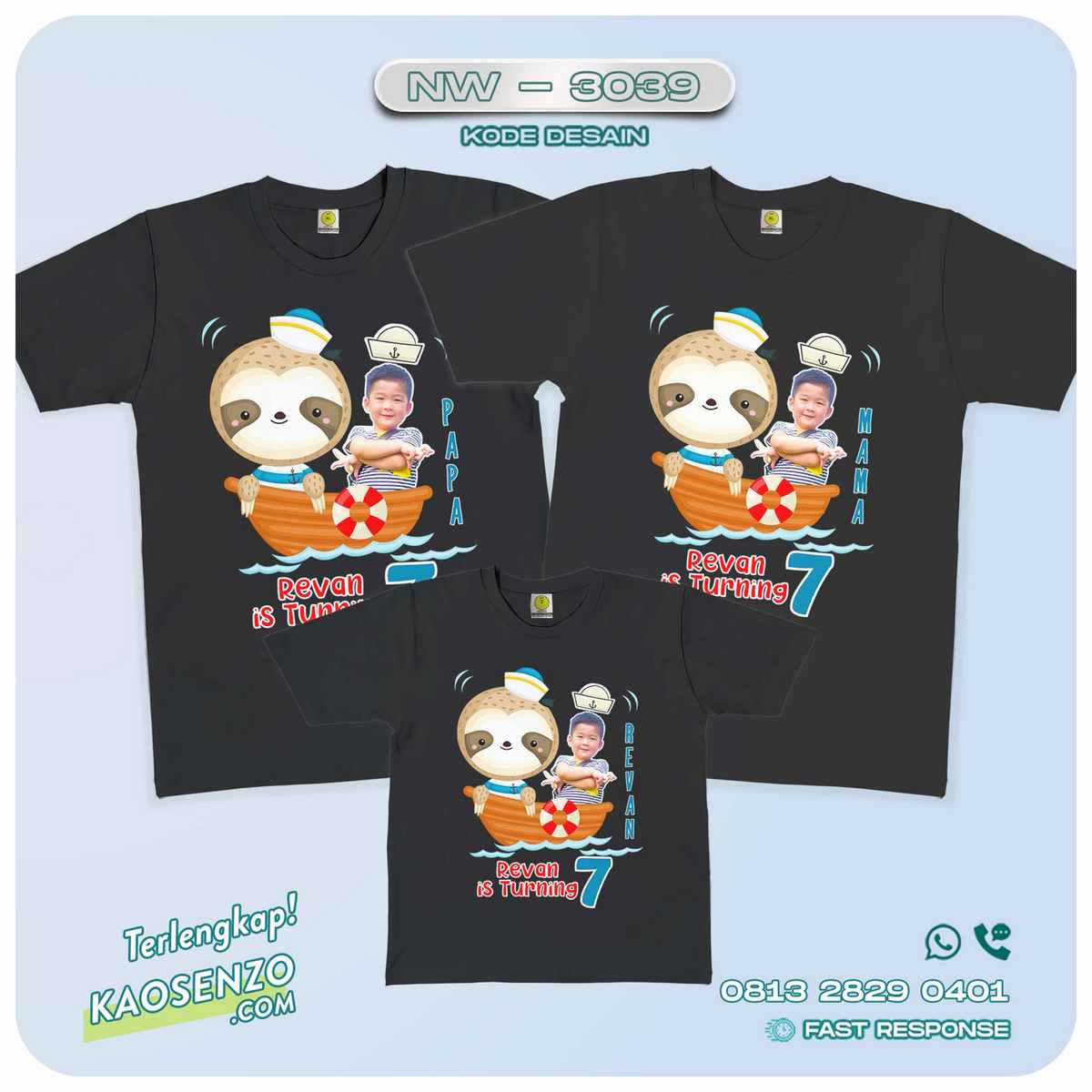 Baju Kaos Couple Keluarga Sailor | Kaos Family Custom | Kaos Sailor - NW 3039