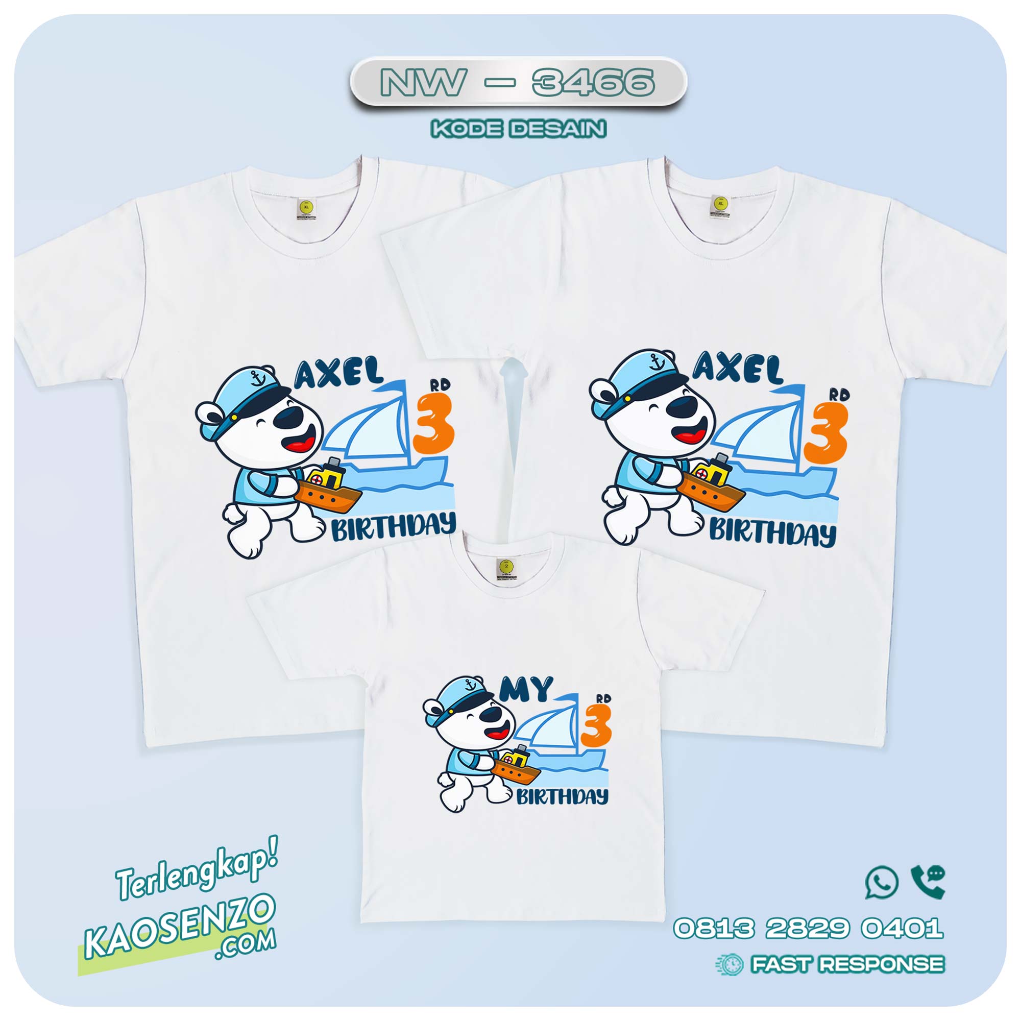 Baju Kaos Couple Keluarga Sailor | Kaos Family Custom | Kaos Sailor - NW 3466