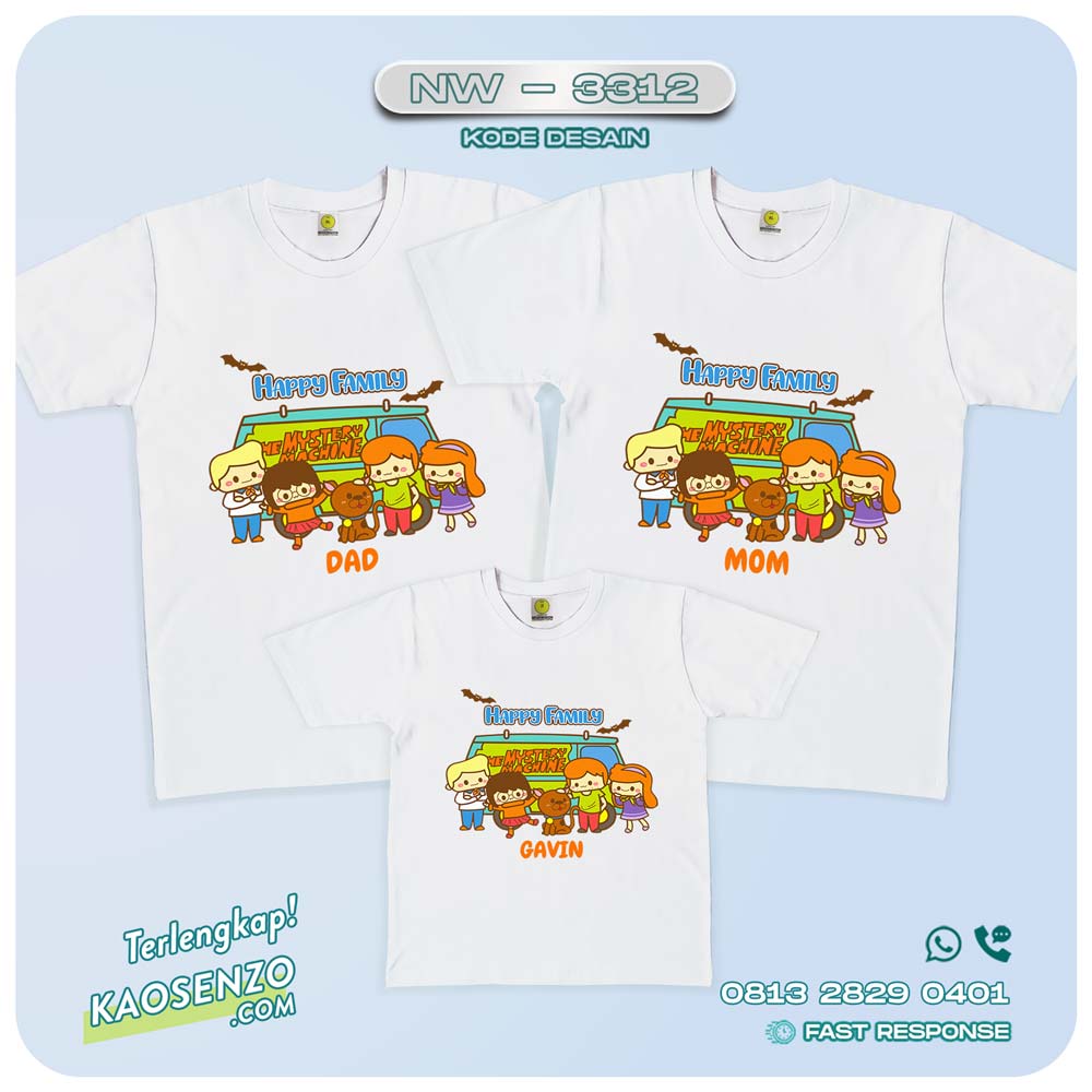 Baju Kaos Couple Keluarga Scooby Doo | Kaos Family Custom | Kaos Scooby Doo - NW 3312