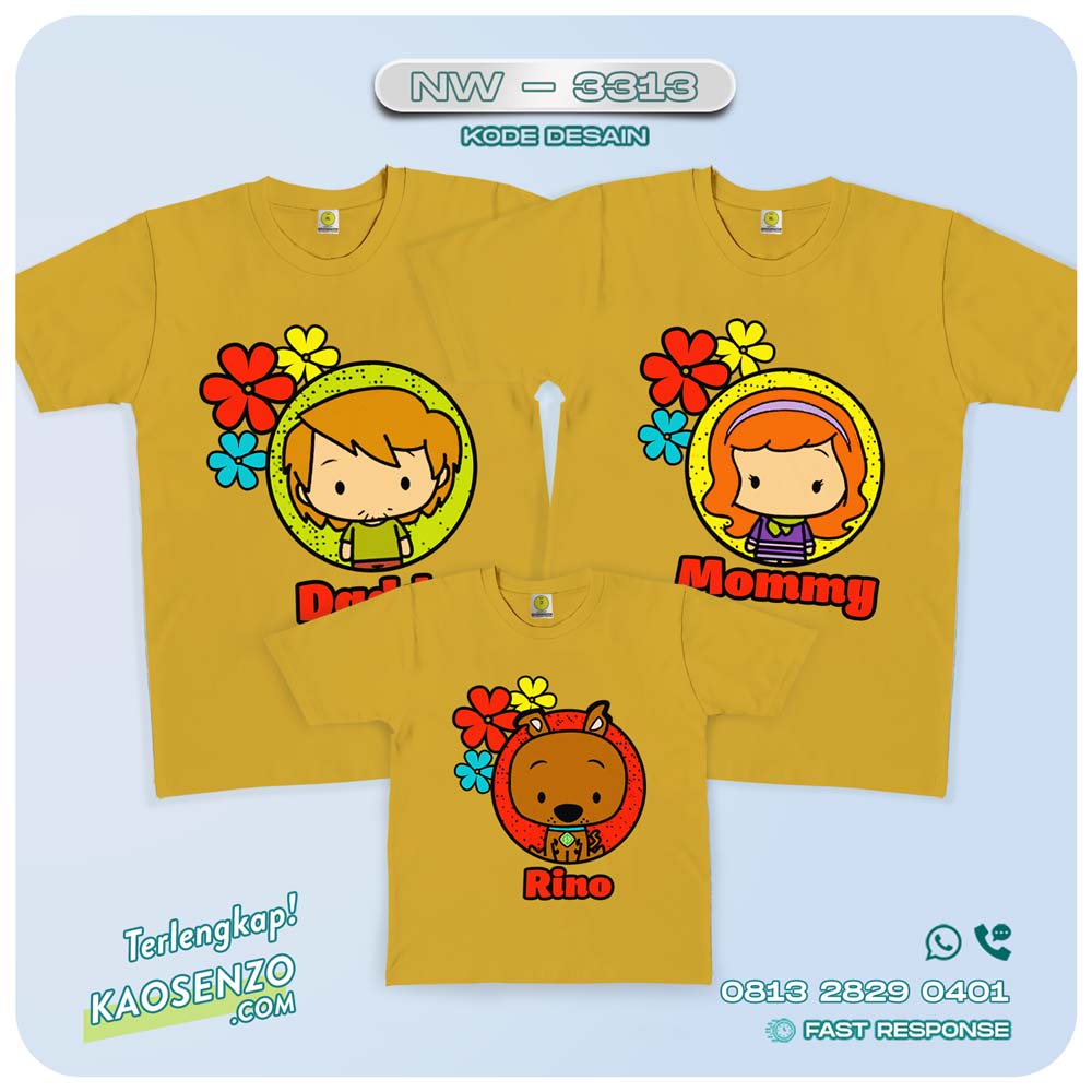 Baju Kaos Couple Keluarga Scooby Doo | Kaos Family Custom | Kaos Scooby Doo - NW 3313