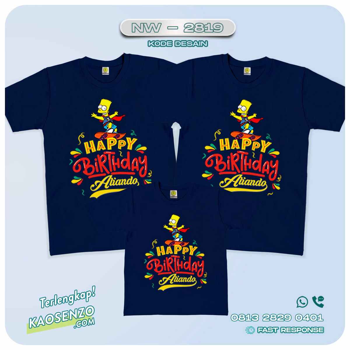 Kaos Couple Keluarga Kartun Animasi | Kaos Ulang Tahun Anak | Kaos Kartun Simpson - NW 2819