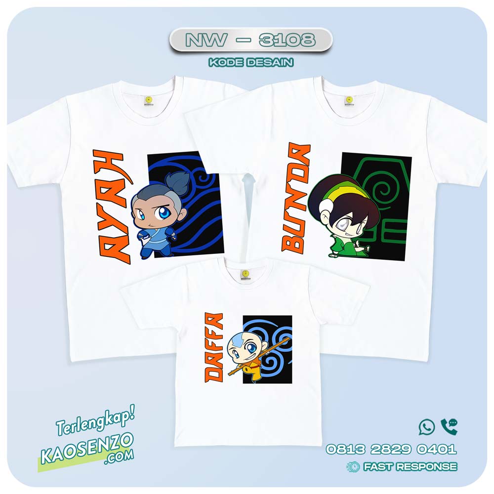 Baju Kaos Couple Keluarga Avatar | Kaos Ultah Anak | Kaos Avatar - NW 3108