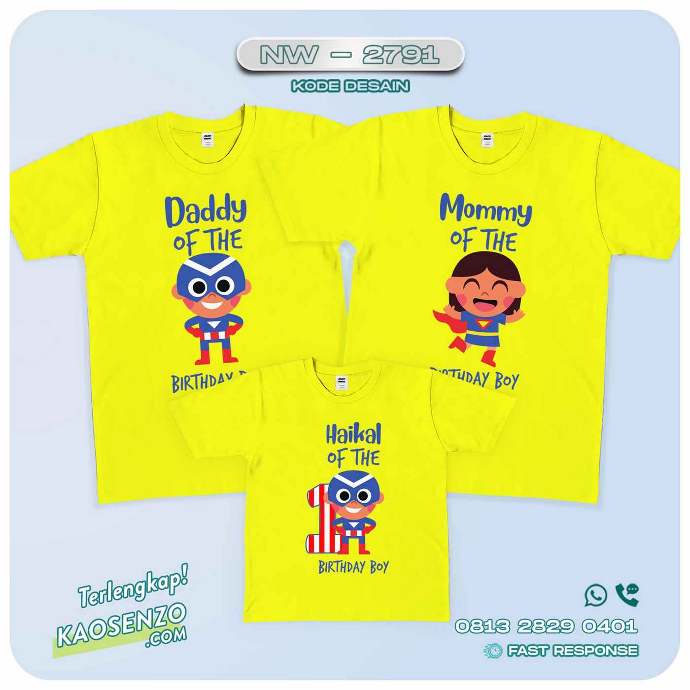 Baju Kaos Couple Keluarga superhero| Kaos Family Custom | Kaos Superhero - NW 2791