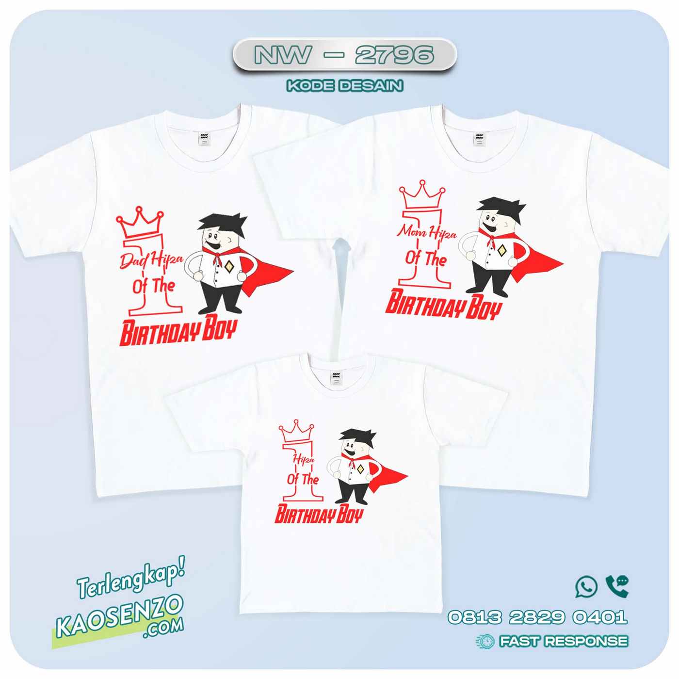 Kaos Couple Keluarga | Kaos Ulang Tahun Anak Superhero - NW 2796