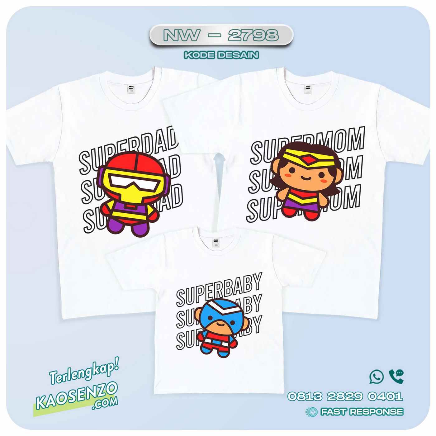 Kaos Couple Keluarga | Kaos Ulang Tahun Anak Superhero - NW 2798