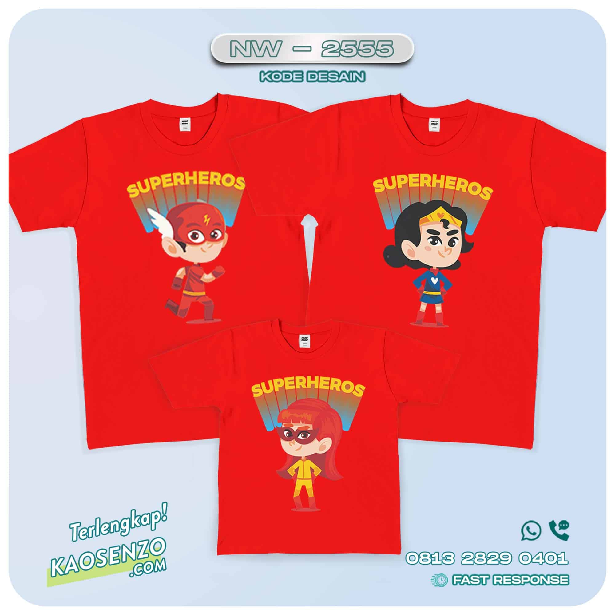 Baju Kaos Couple Keluarga superhero| Kaos Family Custom | Kaos Superhero - NW 2555