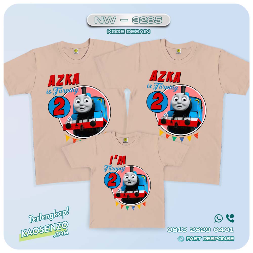 Baju Kaos Couple Keluarga | Kaos Family Custom| Kaos Kereta Thomas | Kaos Thomas Lucu - NW 3285