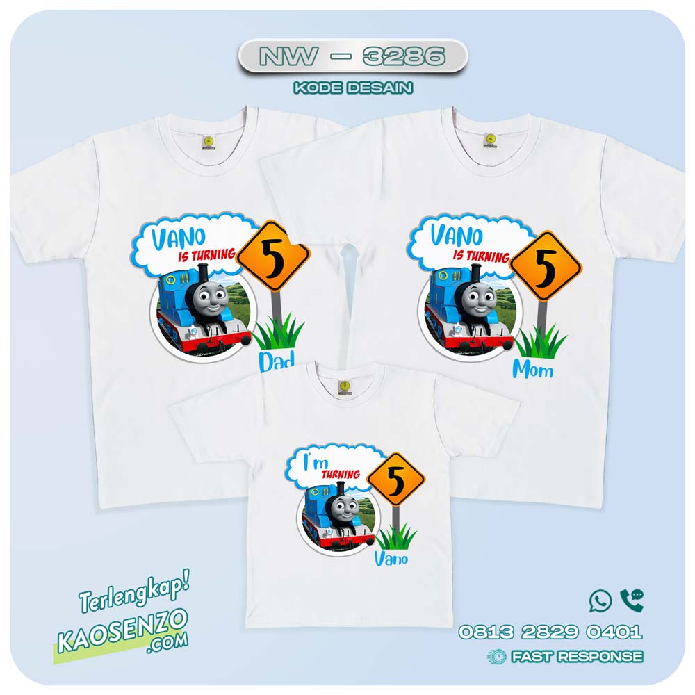 Baju Kaos Couple Keluarga Thomas 'n Friend | Kaos Family Custom | Kaos Thomas 'n Friend - NW 3286