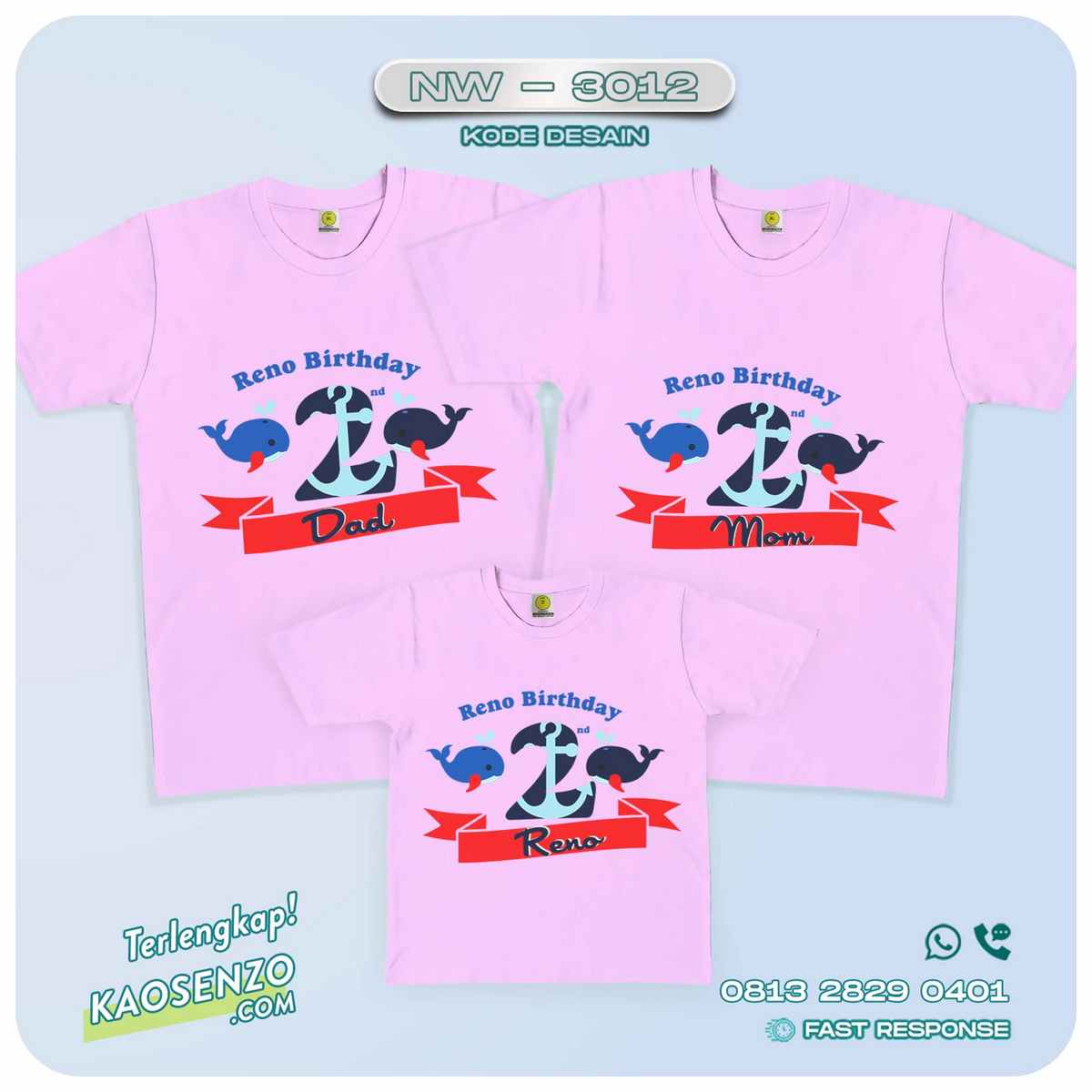 Baju Kaos Couple Keluarga Sailor | Kaos Family Custom | Kaos Sailor - NW 3012 