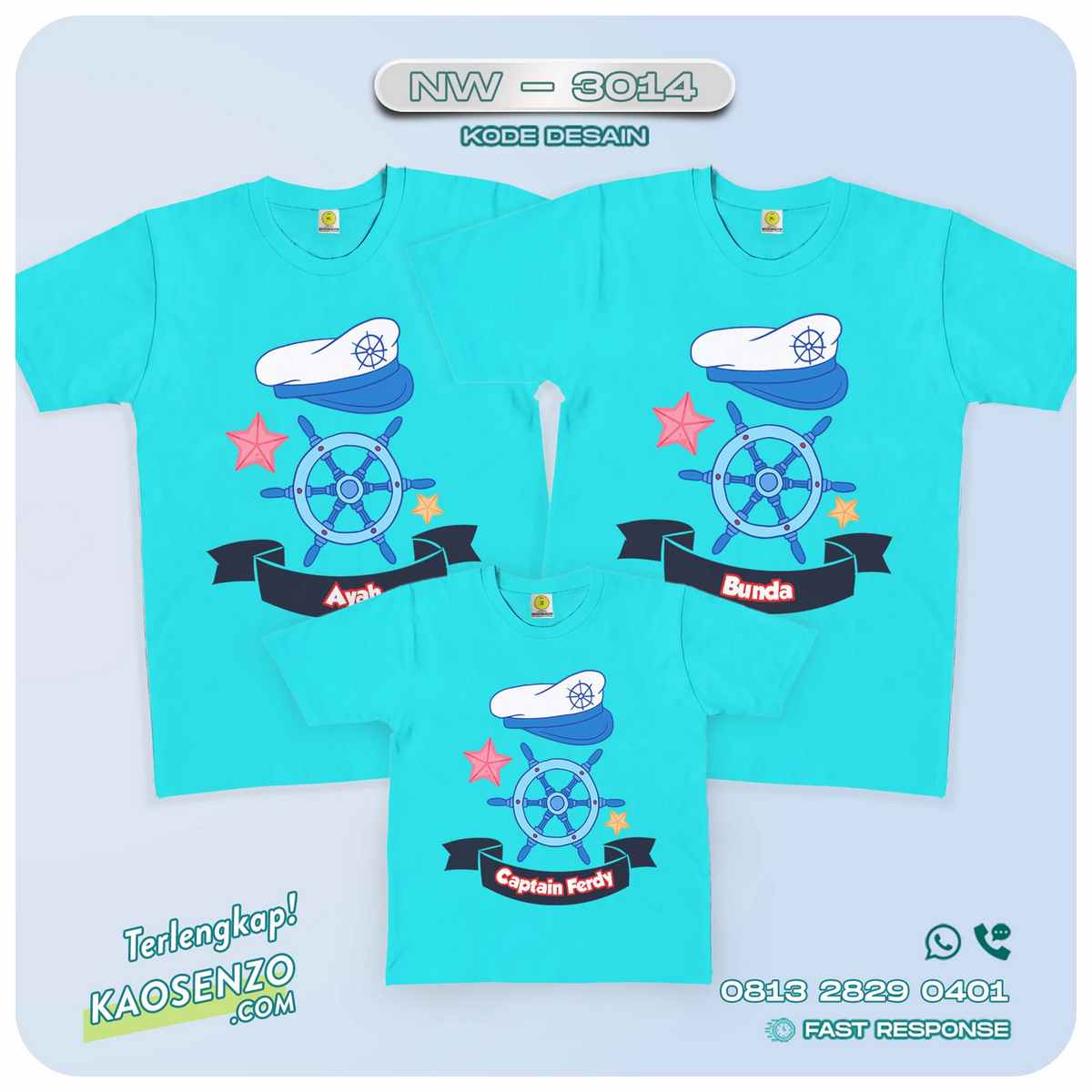 Baju Kaos Couple Keluarga Sailor | Kaos Family Custom | Kaos Sailor - NW 3014