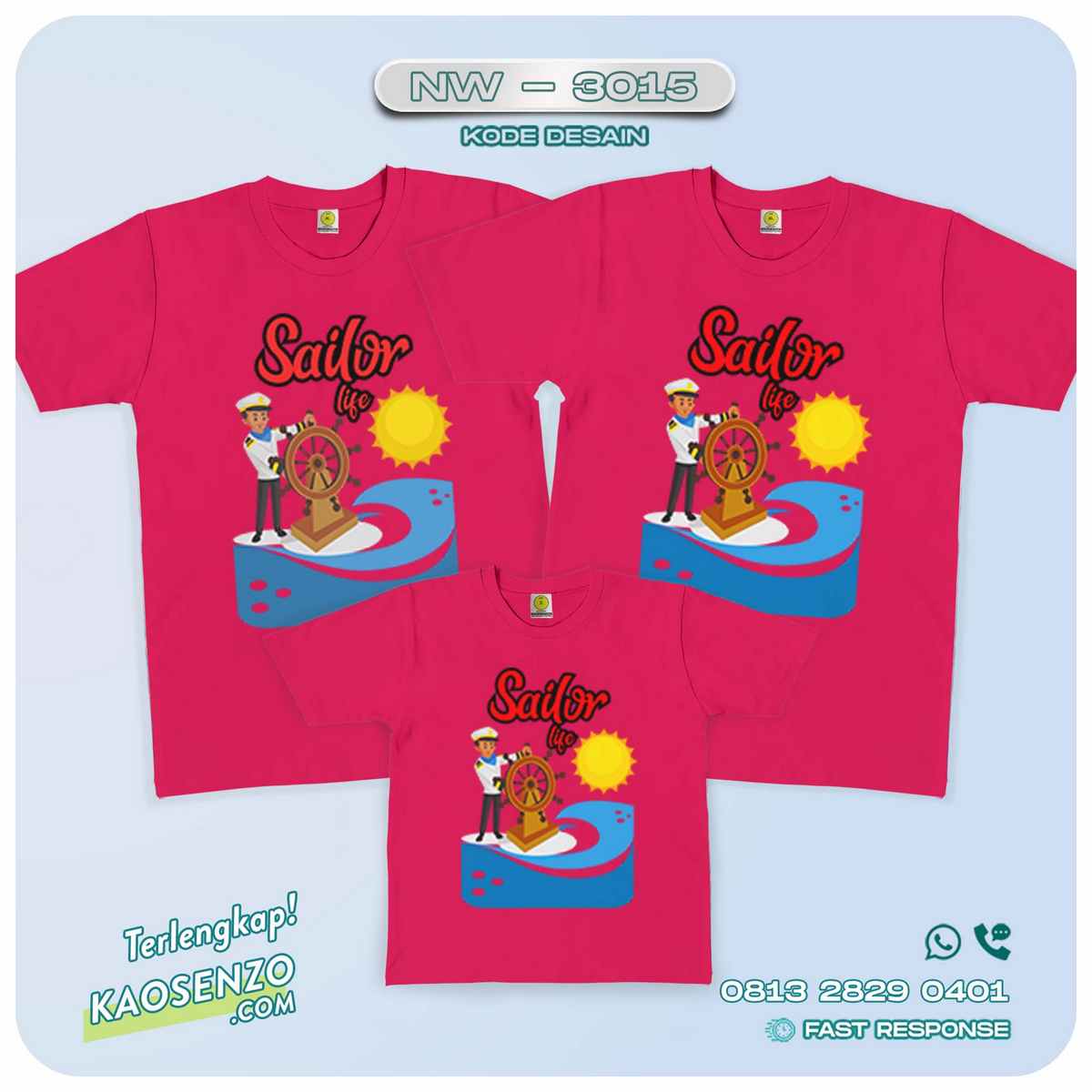 Baju Kaos Couple Keluarga Sailor | Kaos Family Custom | Kaos Sailor - NW 3015
