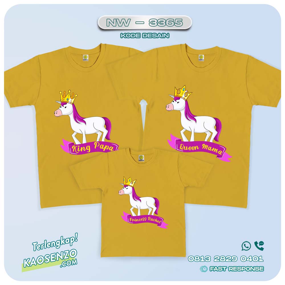Baju Kaos Couple Keluarga Unicorn | Kaos Family Custom | Kaos Unicorn - NW 3365
