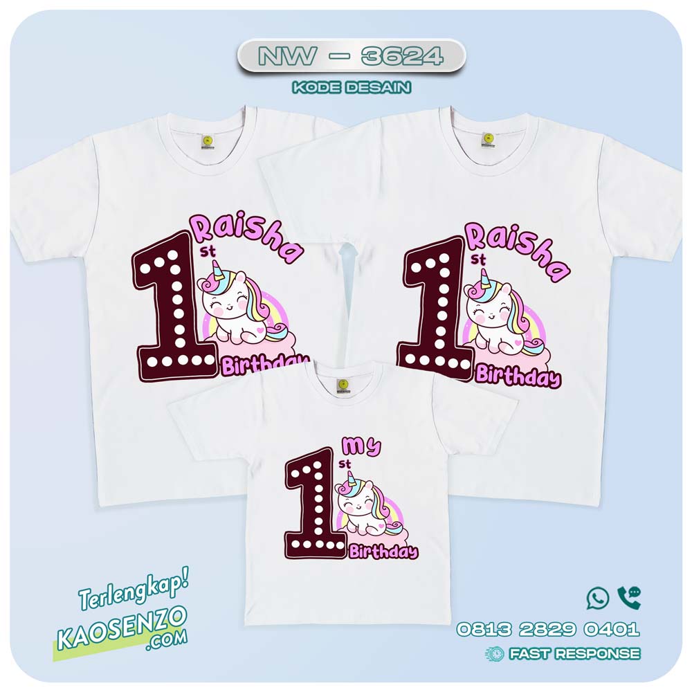 Baju Kaos Couple Keluarga Unicorn | Kaos Family Custom | Kaos Unicorn - NW 3624