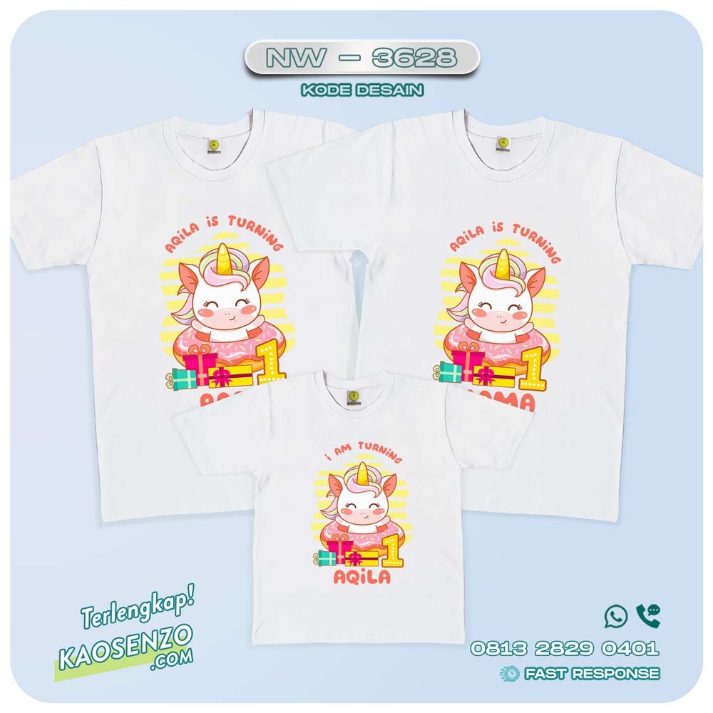 Baju Kaos Couple Keluarga Unicorn | Kaos Family Custom | Kaos Unicorn - NW 3628
