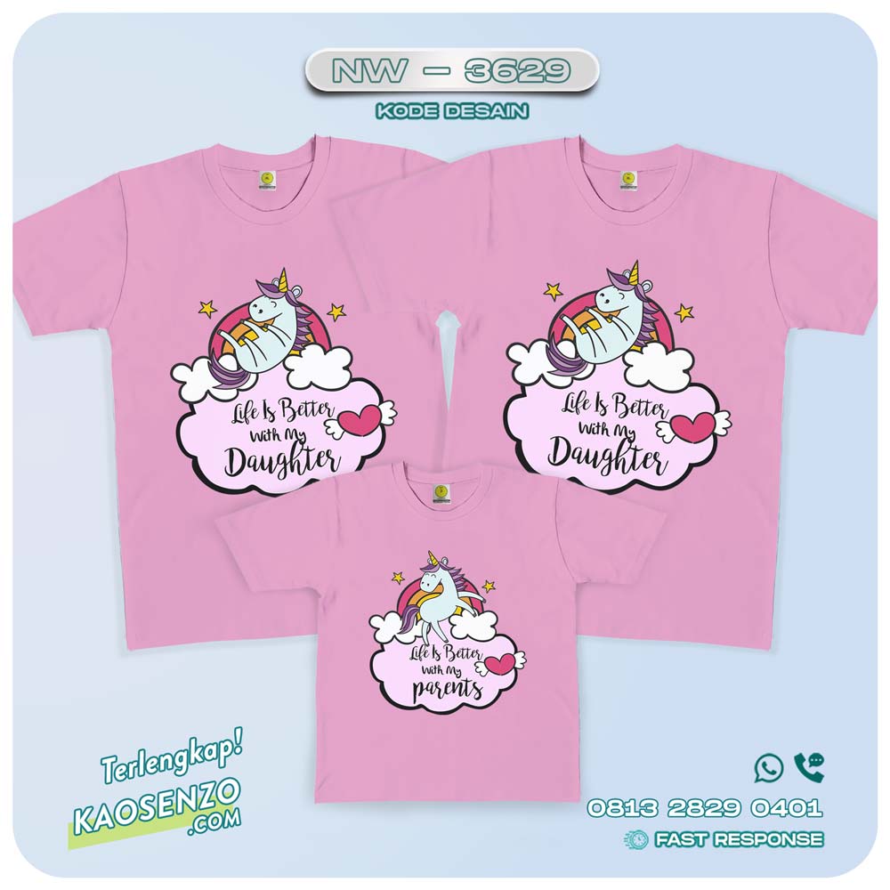 Baju Kaos Couple Keluarga Unicorn | Kaos Family Custom | Kaos Unicorn - NW 3629