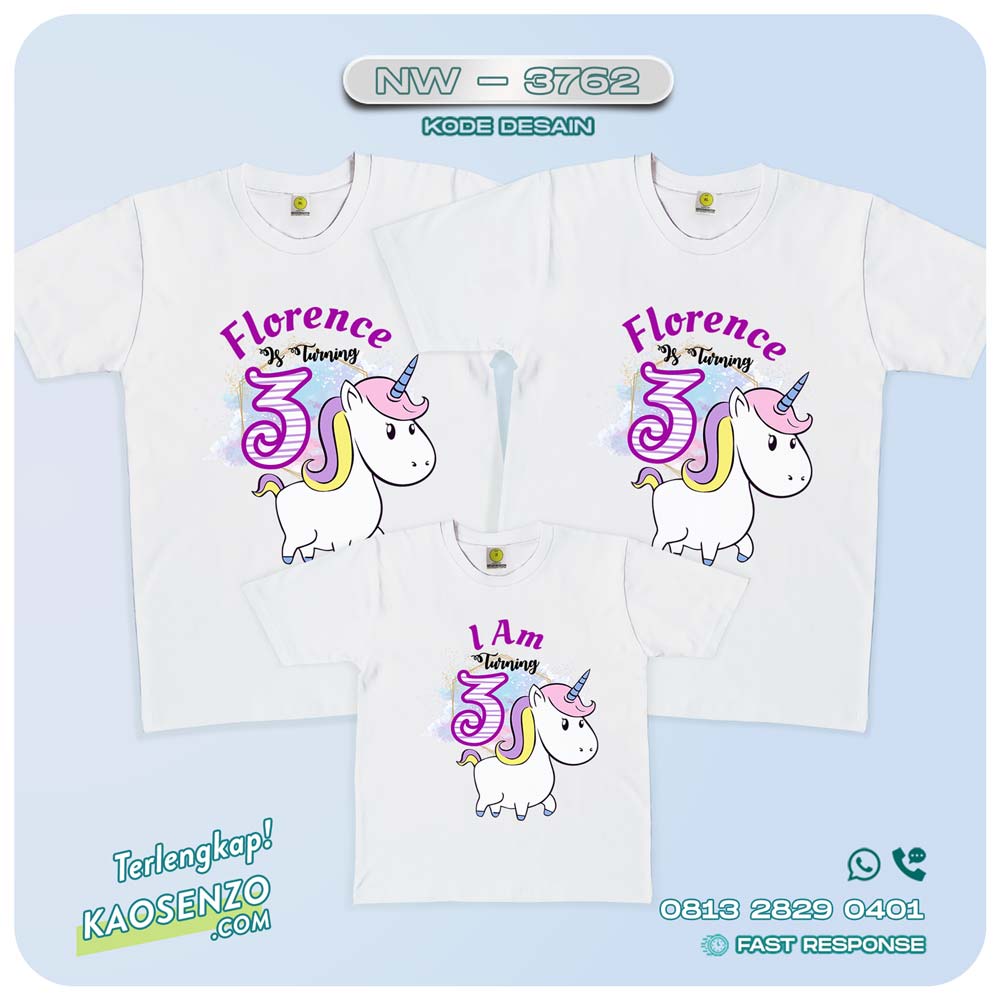 Baju Kaos Couple Keluarga Unicorn | Kaos Family Custom | Kaos Unicorn - NW 3762