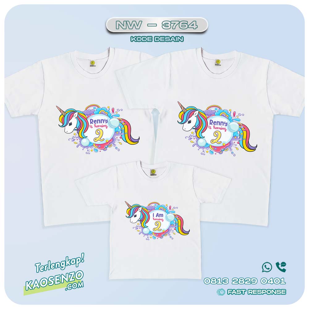 Baju Kaos Couple Keluarga Unicorn | Kaos Family Custom | Kaos Unicorn - NW 3764