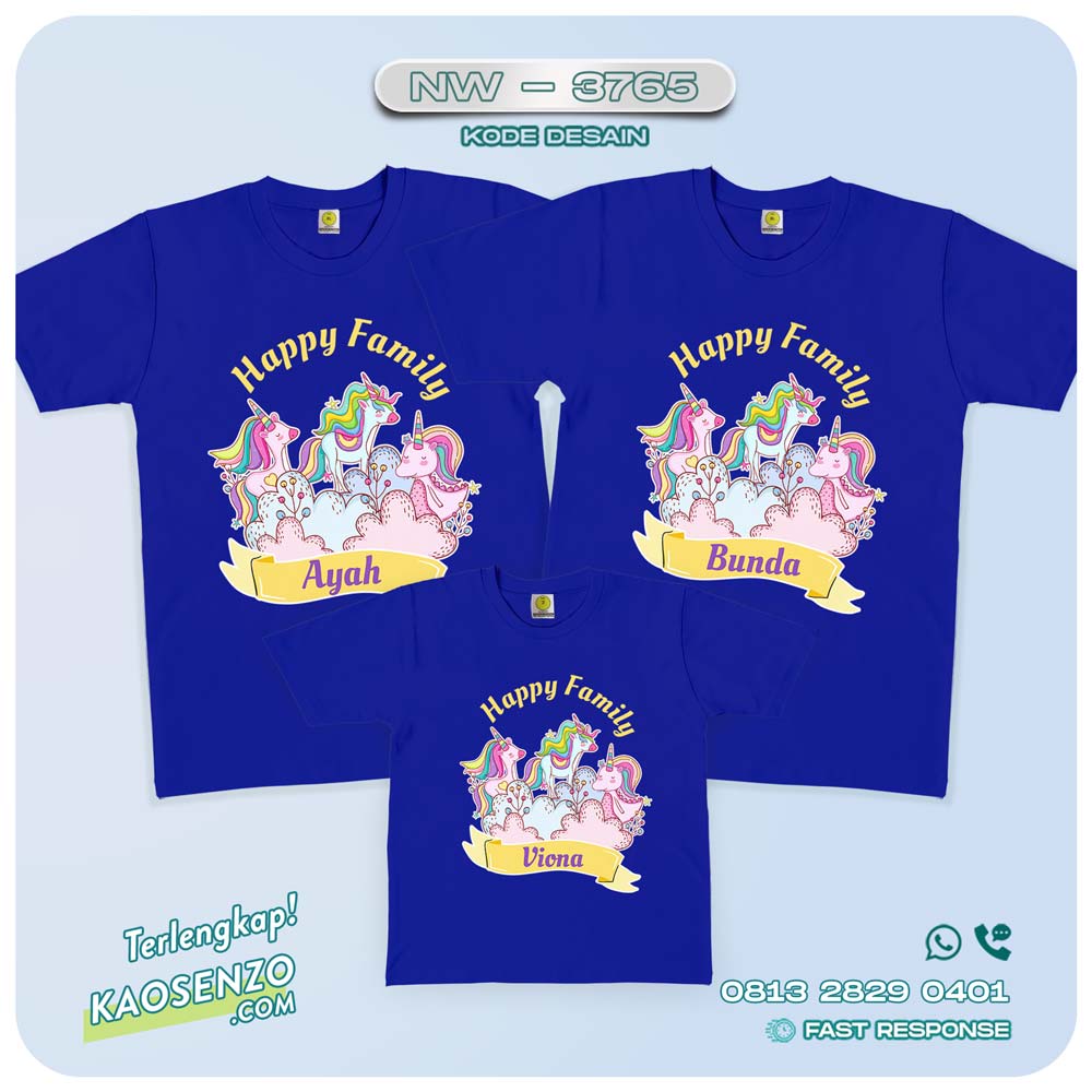 Baju Kaos Couple Keluarga Unicorn | Kaos Family Custom | Kaos Unicorn - NW 3765
