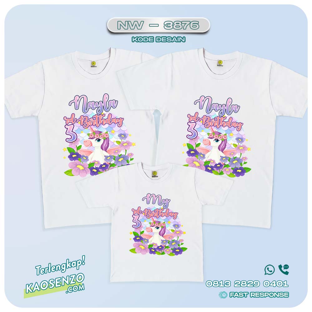 Baju Kaos Couple Keluarga Unicorn | Kaos Family Custom | Kaos Unicorn - NW 3876