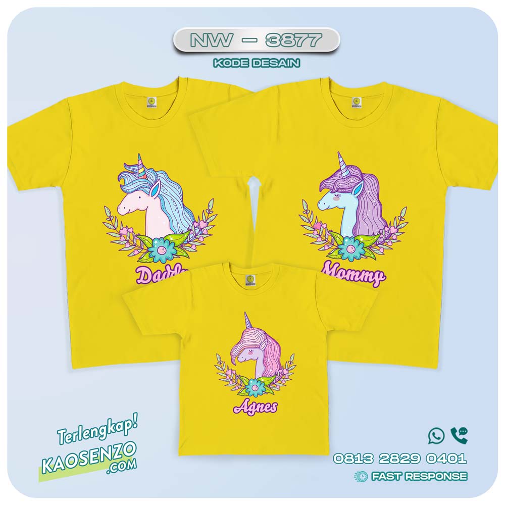 Baju Kaos Couple Keluarga Unicorn | Kaos Family Custom | Kaos Unicorn - NW 3877
