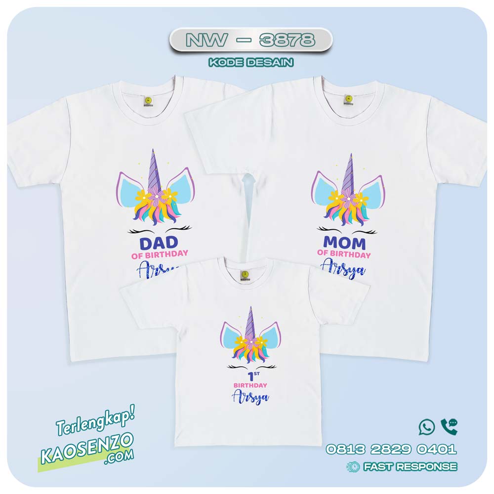 Baju Kaos Couple Keluarga Unicorn | Kaos Family Custom | Kaos Unicorn - NW 3878