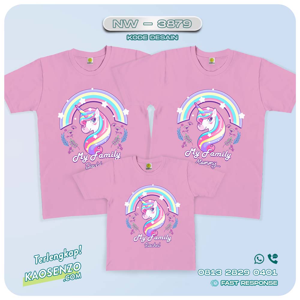 Baju Kaos Couple Keluarga Unicorn | Kaos Family Custom | Kaos Unicorn - NW 3879