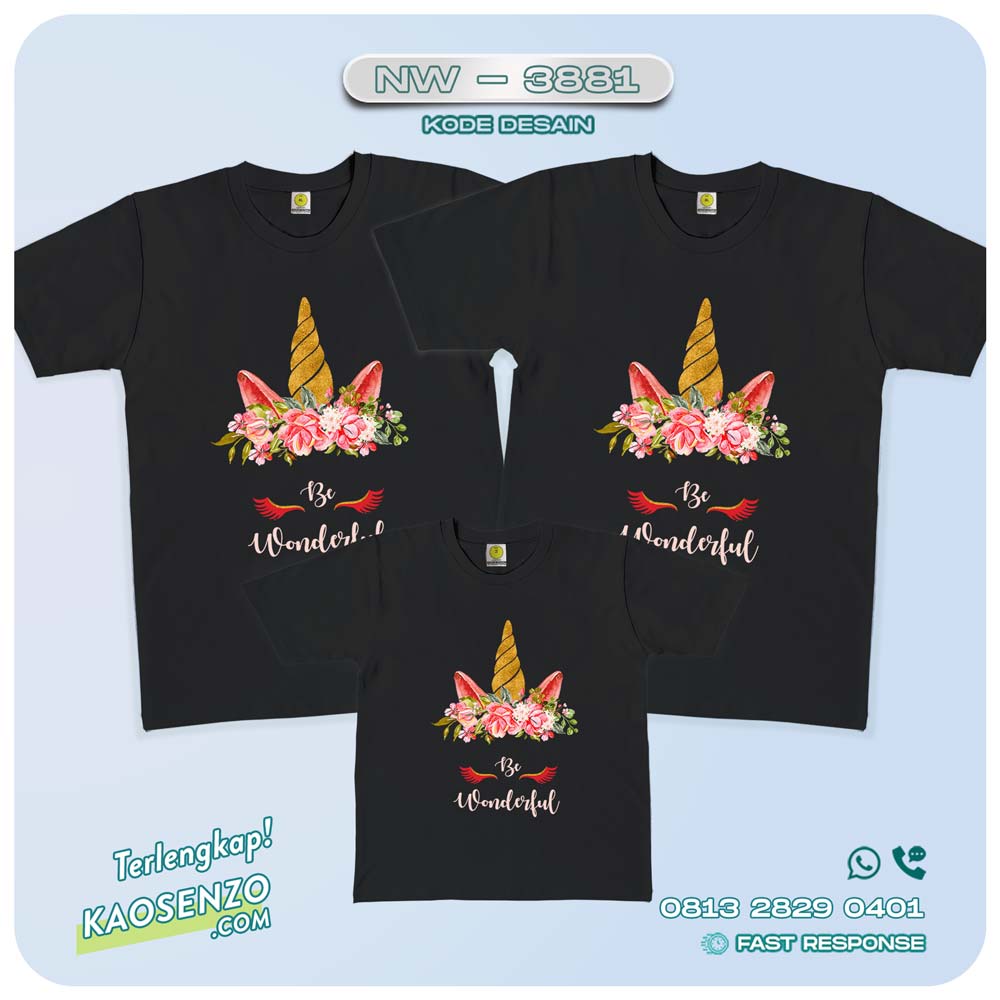 Baju Kaos Couple Keluarga Unicorn | Kaos Family Custom | Kaos Unicorn - NW 3881