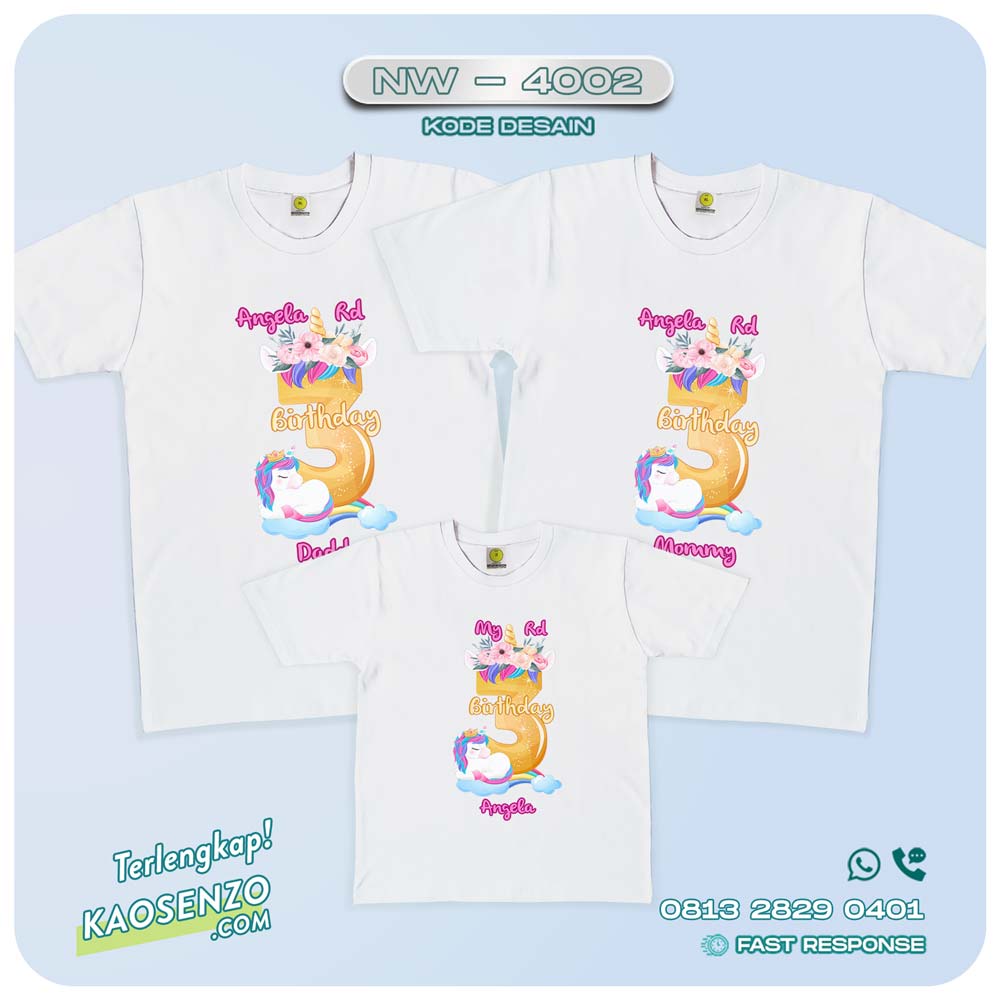 Baju Kaos Couple Keluarga Unicorn | Kaos Family Custom | Kaos Unicorn - NW 4002