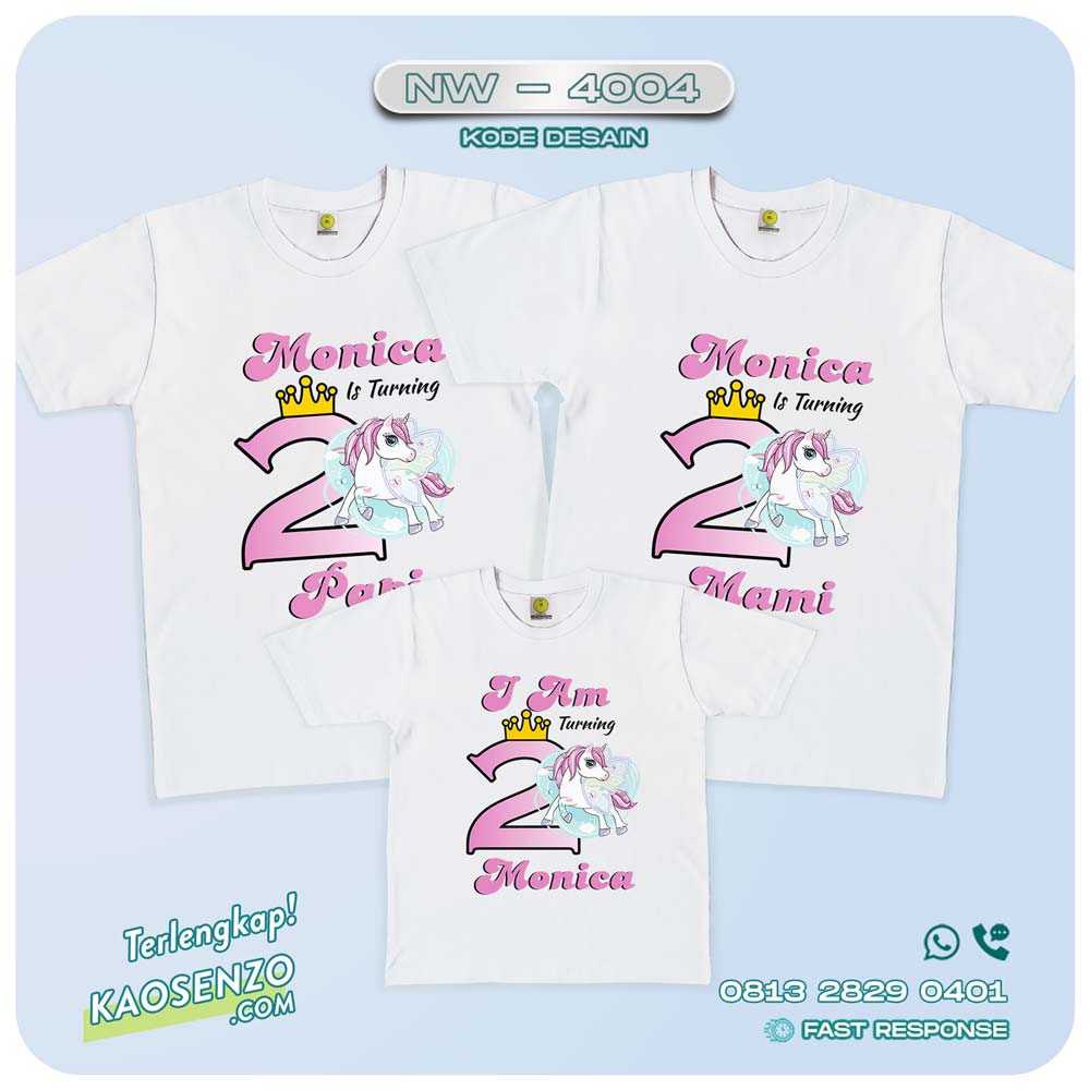 Baju Kaos Couple Keluarga Unicorn | Kaos Family Custom | Kaos Unicorn - NW 4004
