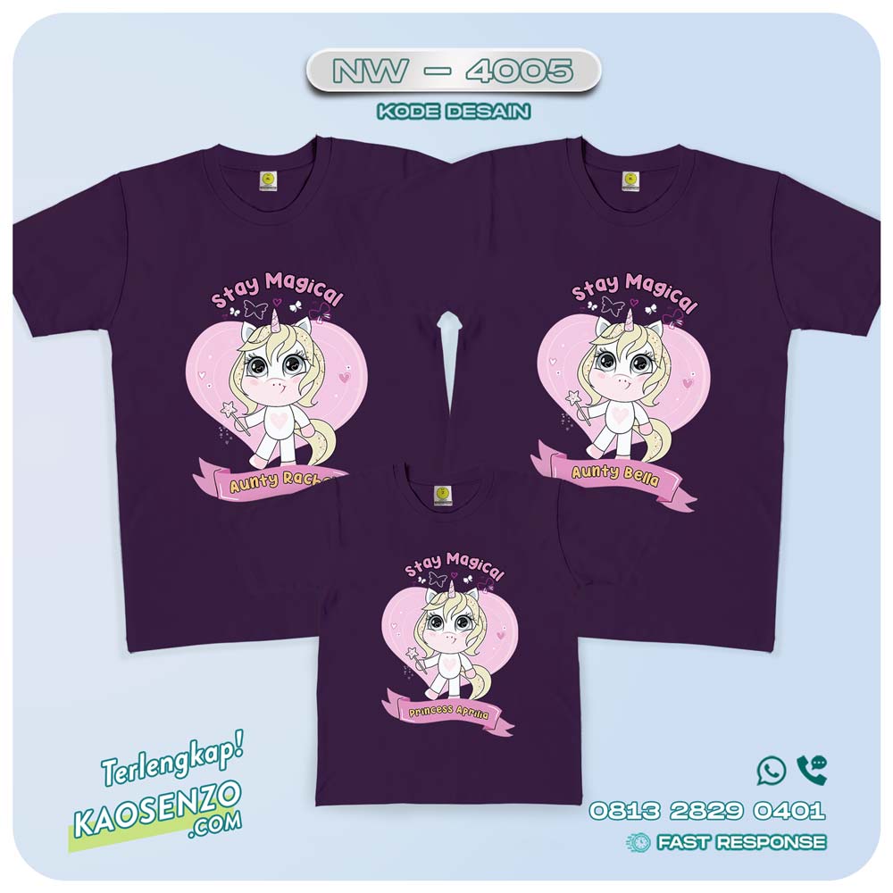 Baju Kaos Couple Keluarga Unicorn | Kaos Family Custom | Kaos Unicorn - NW 4005