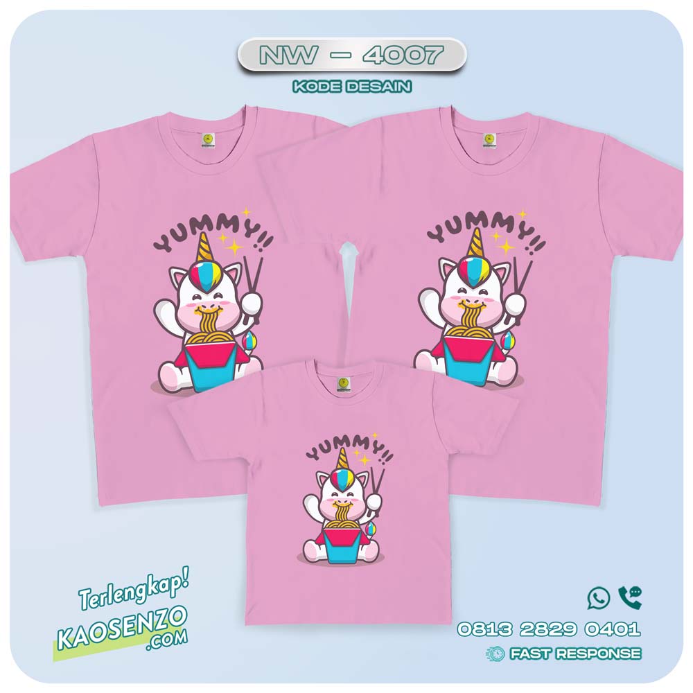 Baju Kaos Couple Keluarga Unicorn | Kaos Family Custom | Kaos Unicorn - NW 4007