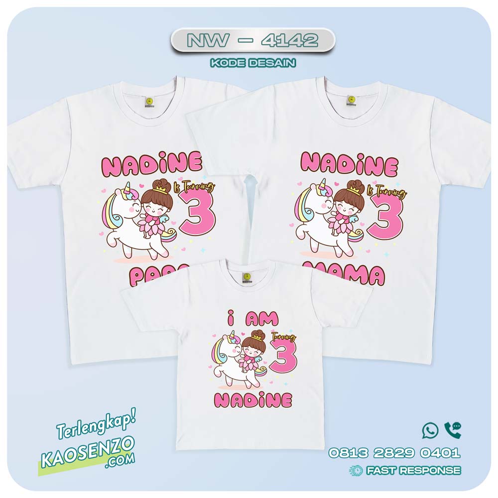 Baju Kaos Couple Keluarga Unicorn | Kaos Family Custom | Kaos Unicorn - NW 4142